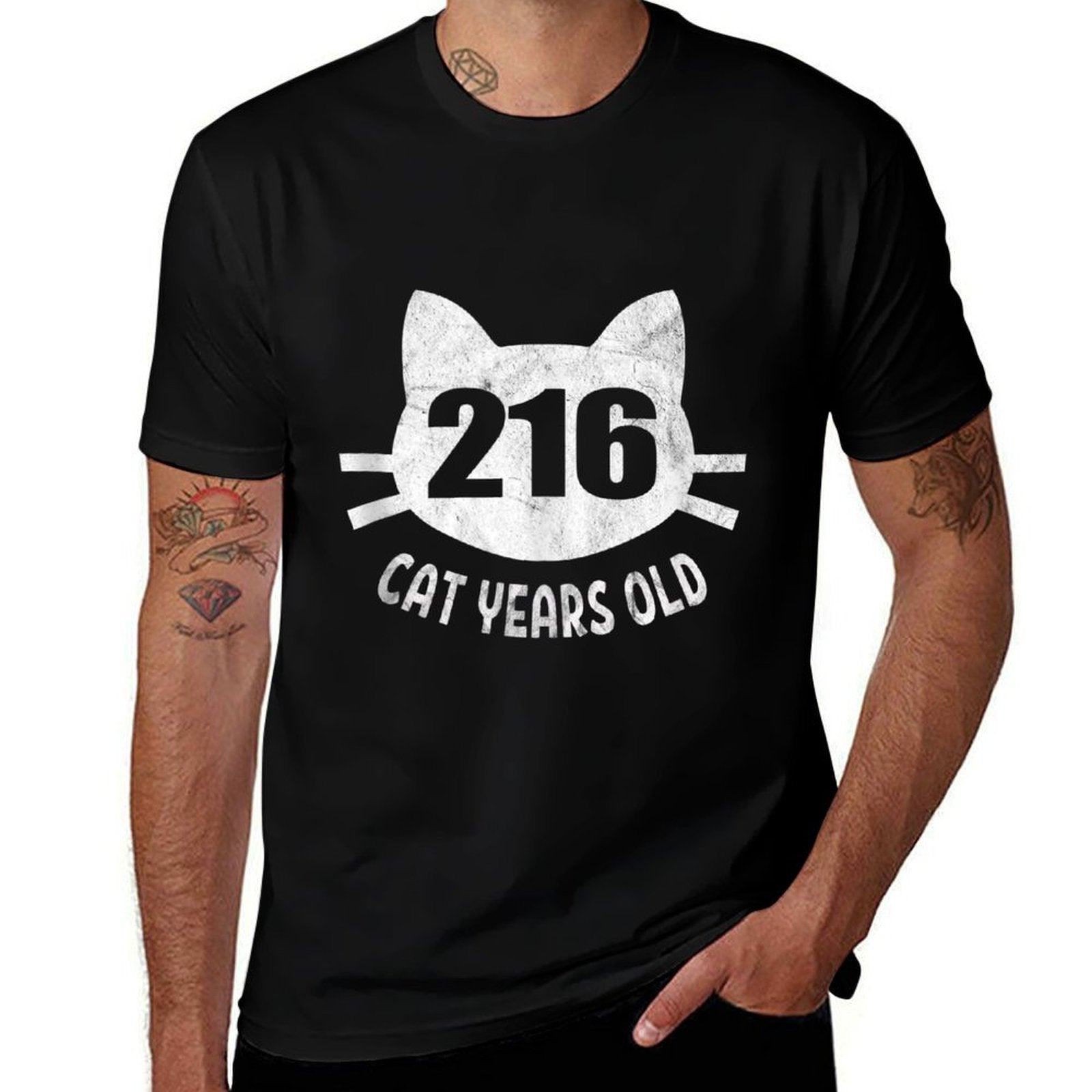 216 Cat Years Old Apparel 50th Birthday Gift For Cat Lovers Comfortable T-Shirt