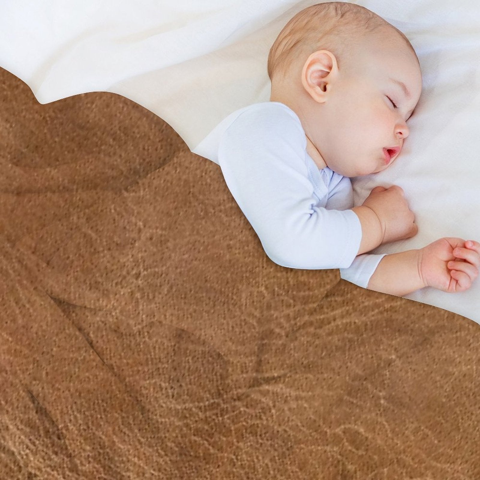 Light Brown Leather Design Velvety-soft Throw Blanket
