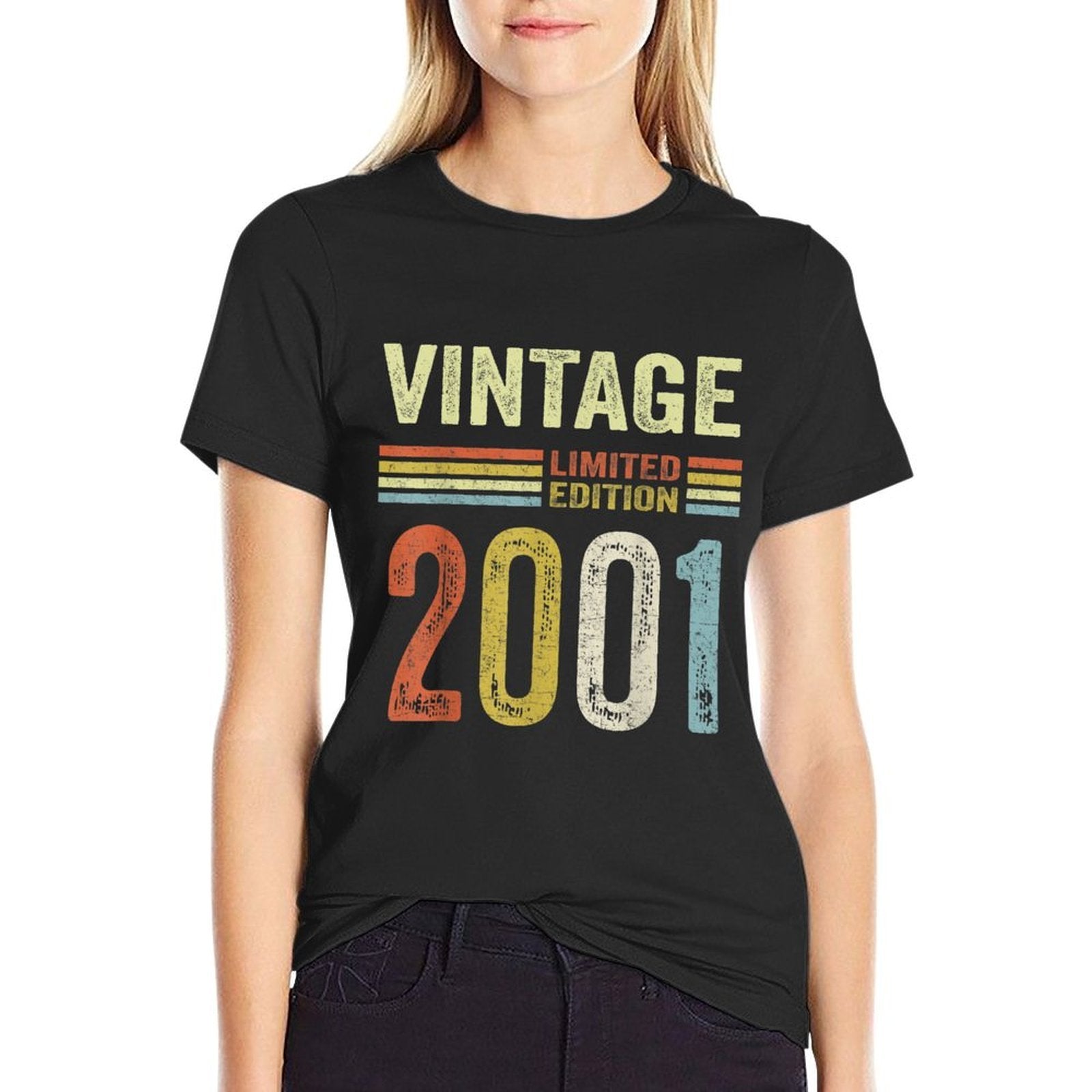 21 Year Old Gifts Vintage 2001 Limited Edition 21st Birthday  Oversized Silhouette T-Shirt