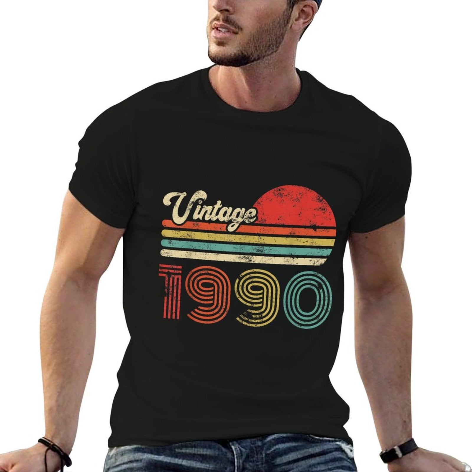 35 Year Old Birthday Vintage 1990 35th Birthday  Fade-proof Color T-Shirt