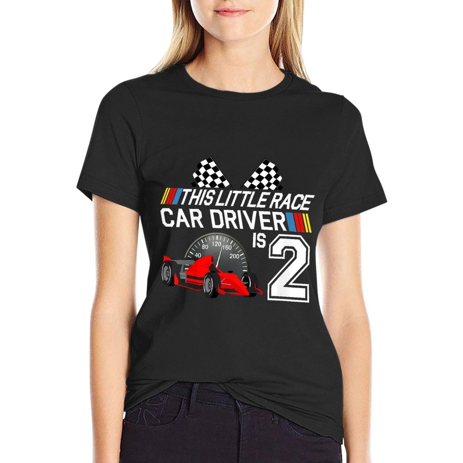 2 Year Old Race Car Birthday 2nd Racing Party Gift  Slim-fit Cut T-Shirt