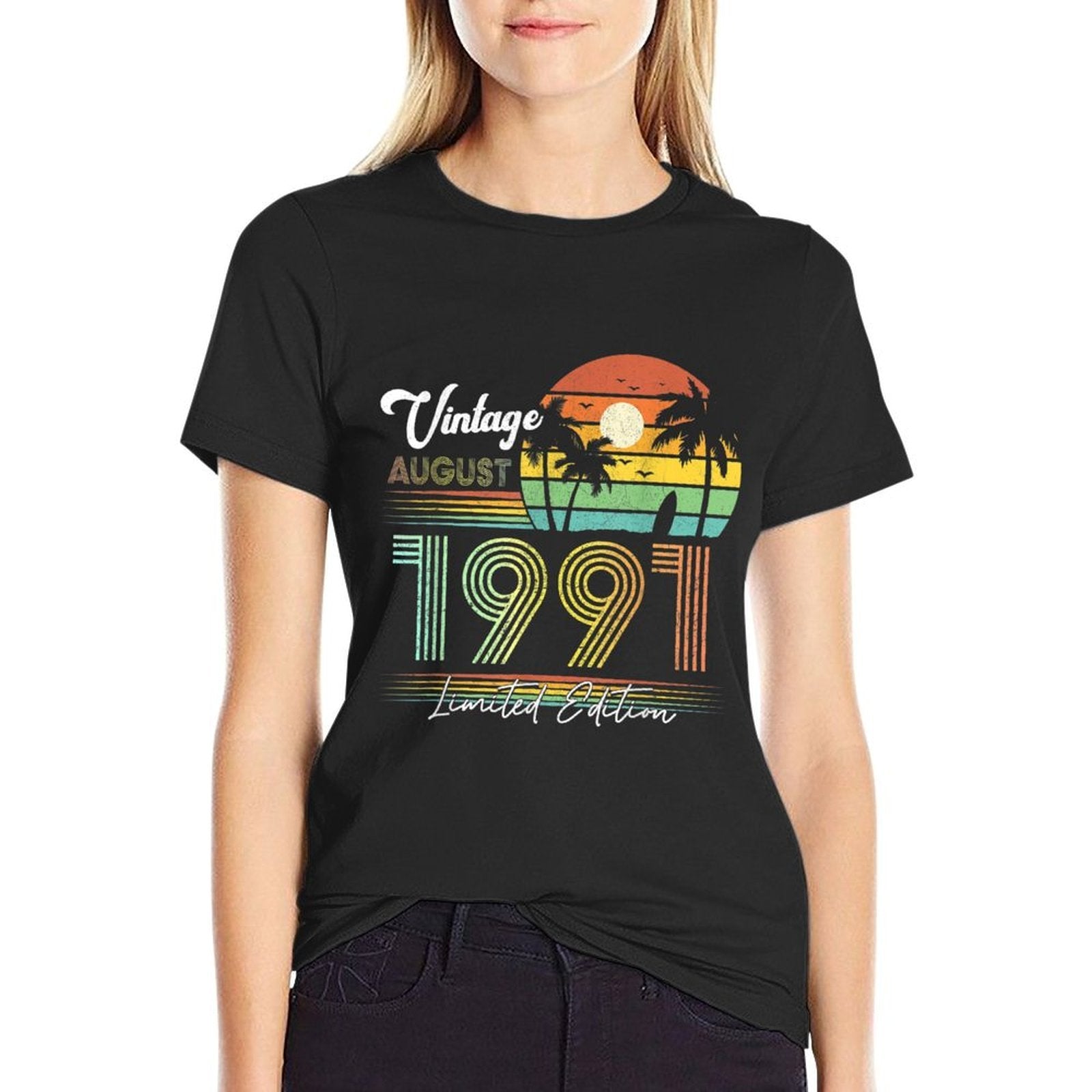 30 Yrs Old Vintage August 1991 Limited Edition 30th Birthday  Graphic-printed T-Shirt