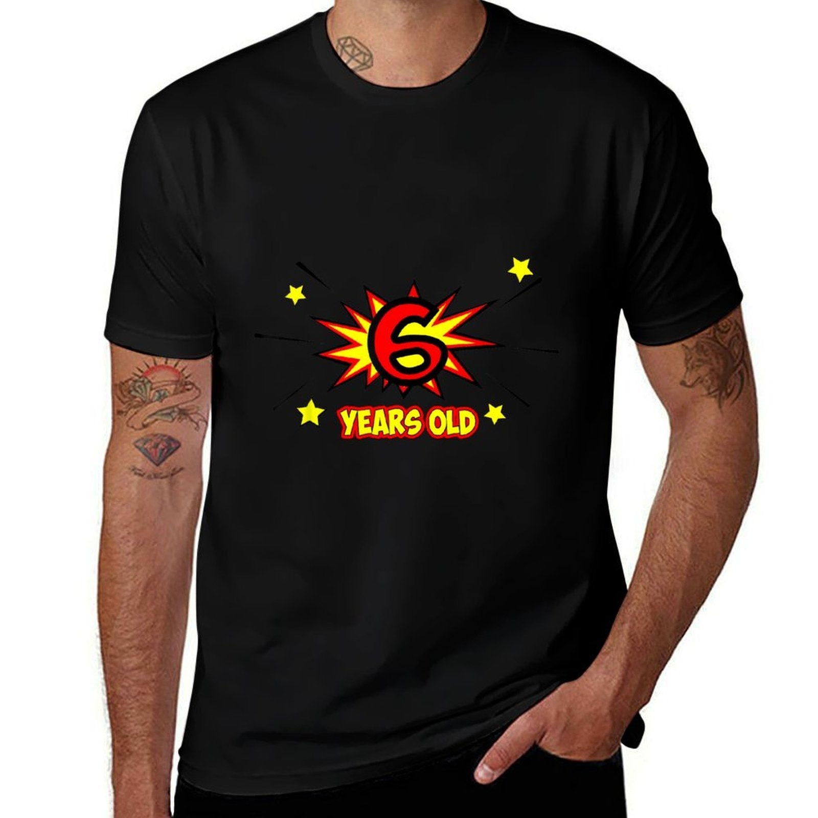 6th Birthday Six Year Old Superhero Comic  Odor-resistant T-Shirt