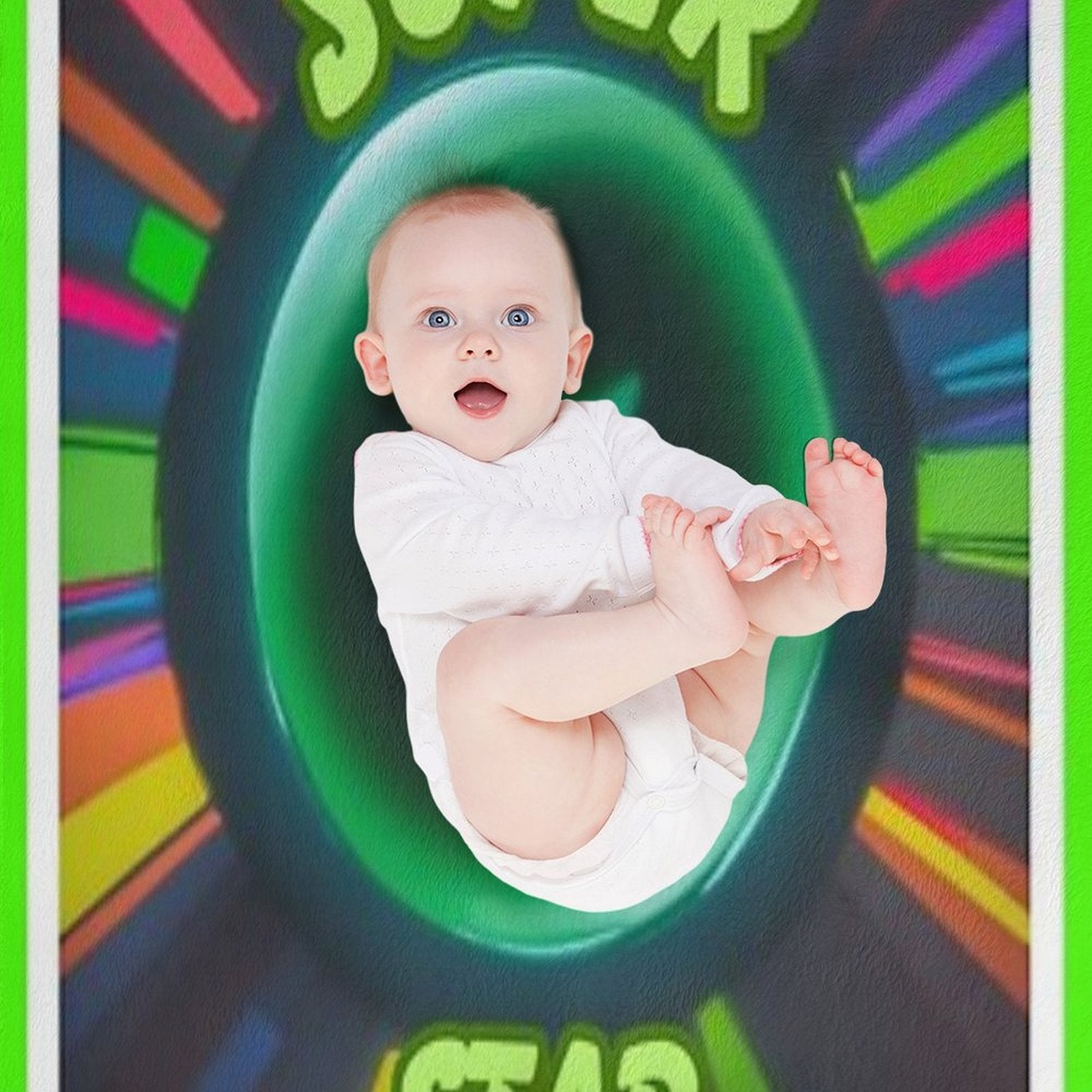 Super Star Neon Design Compact Throw Blanket