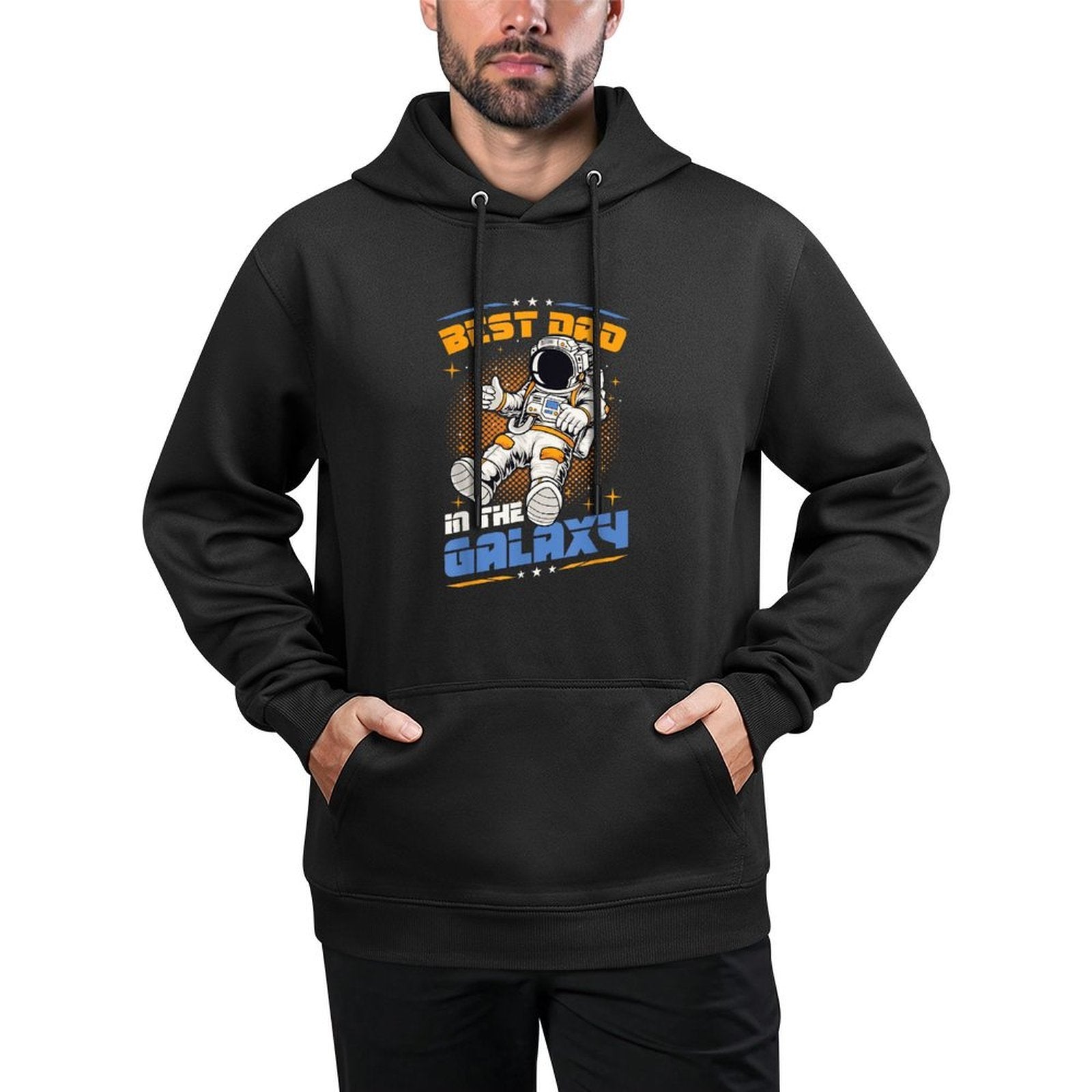 Best Dad In The Galaxy Space Astronaut Dad Colorfast Hoodie