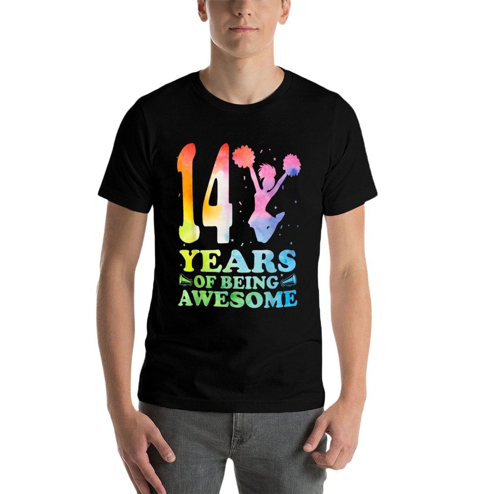 14 Years Of Being Awesome Cheerleading Girl 14th Birthday  Easy-care T-Shirt