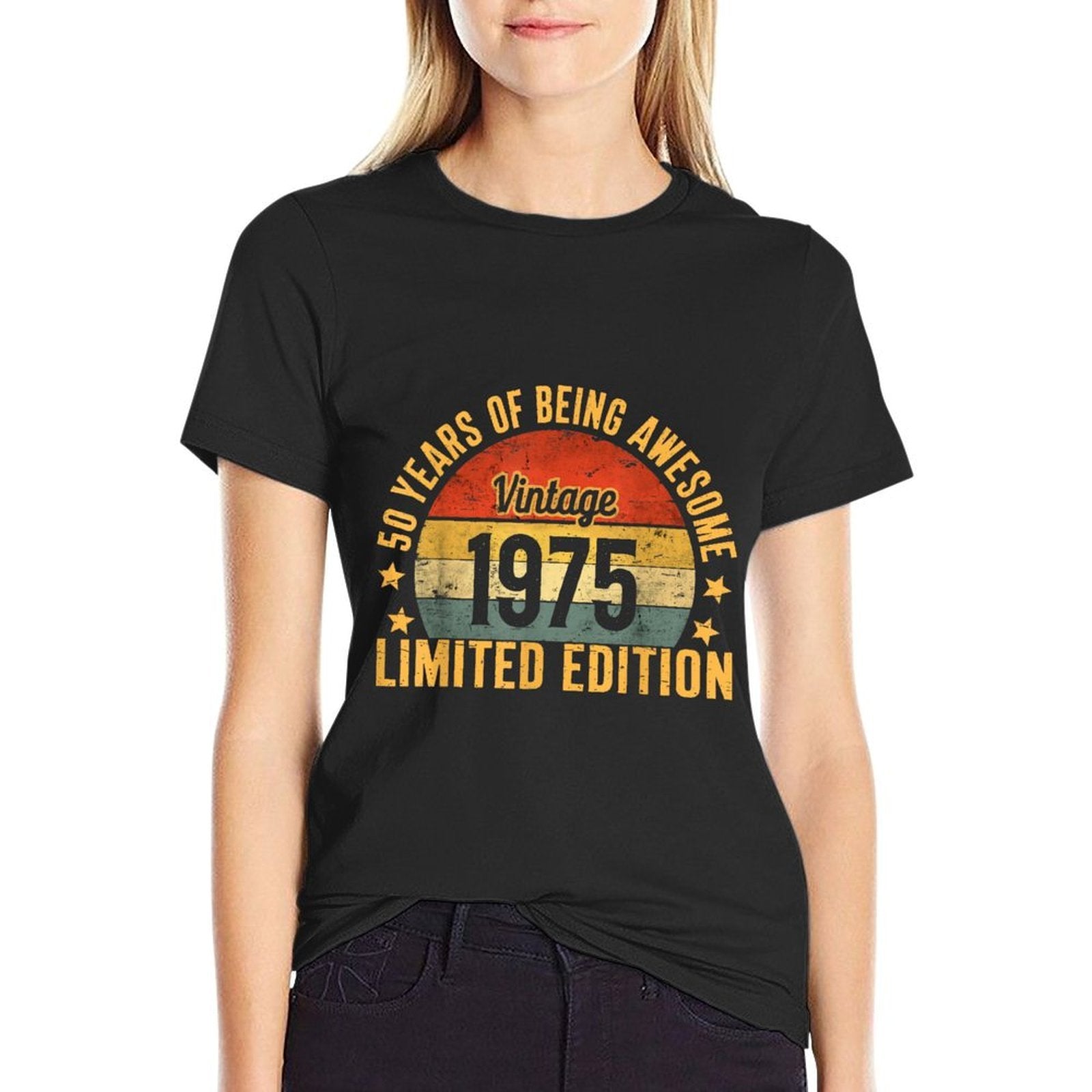 50th Birthday Decorations For Men 1975 Gag 50 Year Gift  Cotton T-Shirt
