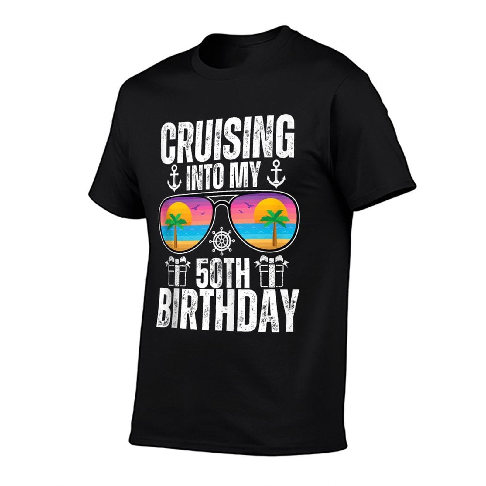 50 Year Old Birthday Cruising Into My 50th Birthday Cruise  Cotton T-Shirt
