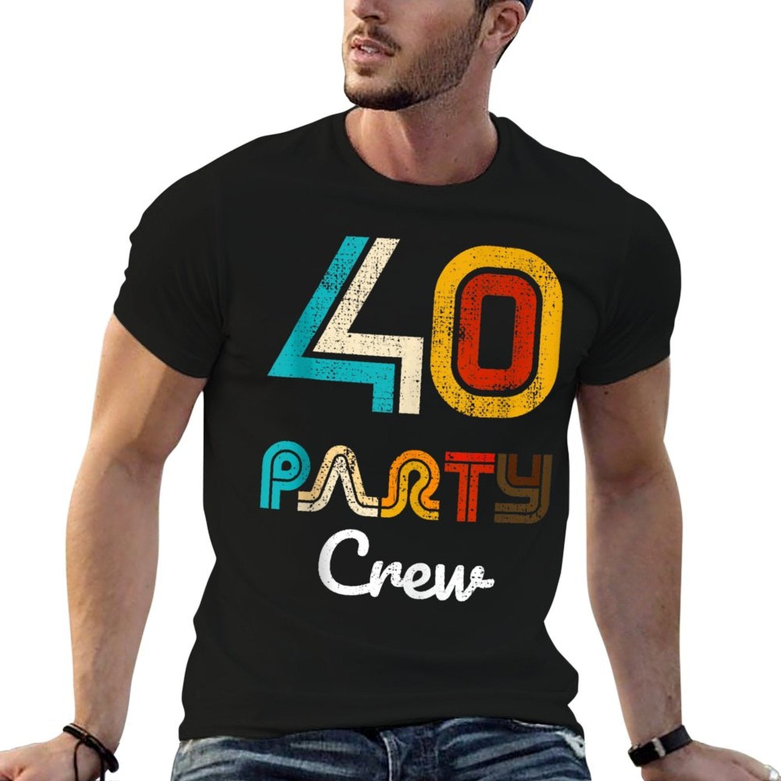 40 Party Crew - 40 Year Old Vintage 1984 40th Birthday Gift  Summer-ready Fabric T-Shirt