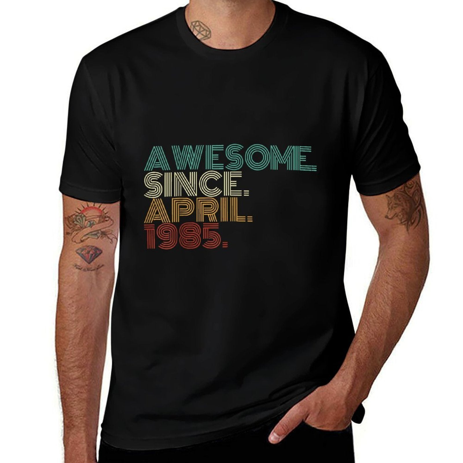 40 Years Old Awesome Since April 1985 40th Birthday  Summer-ready Fabric T-Shirt