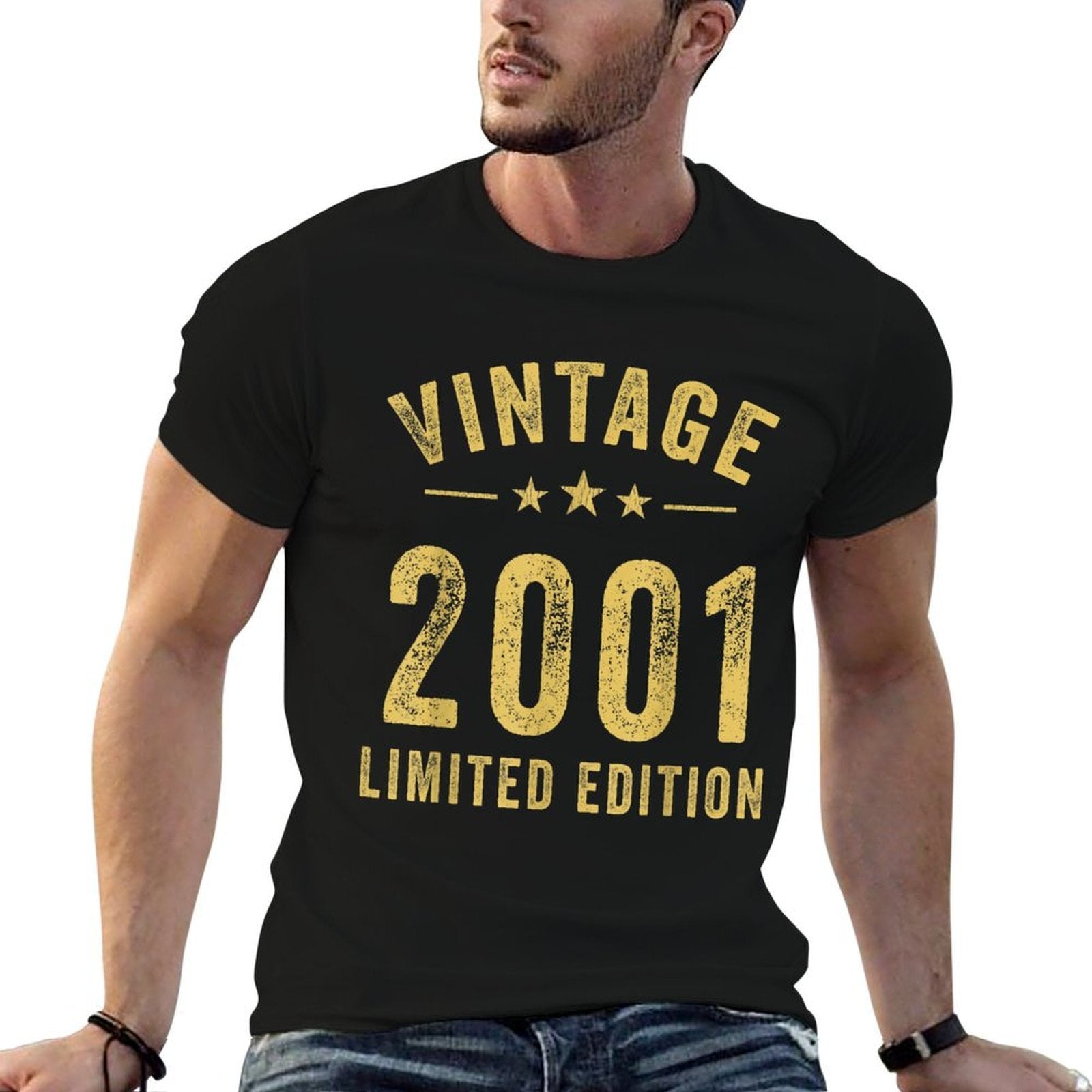 2001 Vintage Birthday Retro Born In 2001 21st Birthday  High-quality Stitching T-Shirt