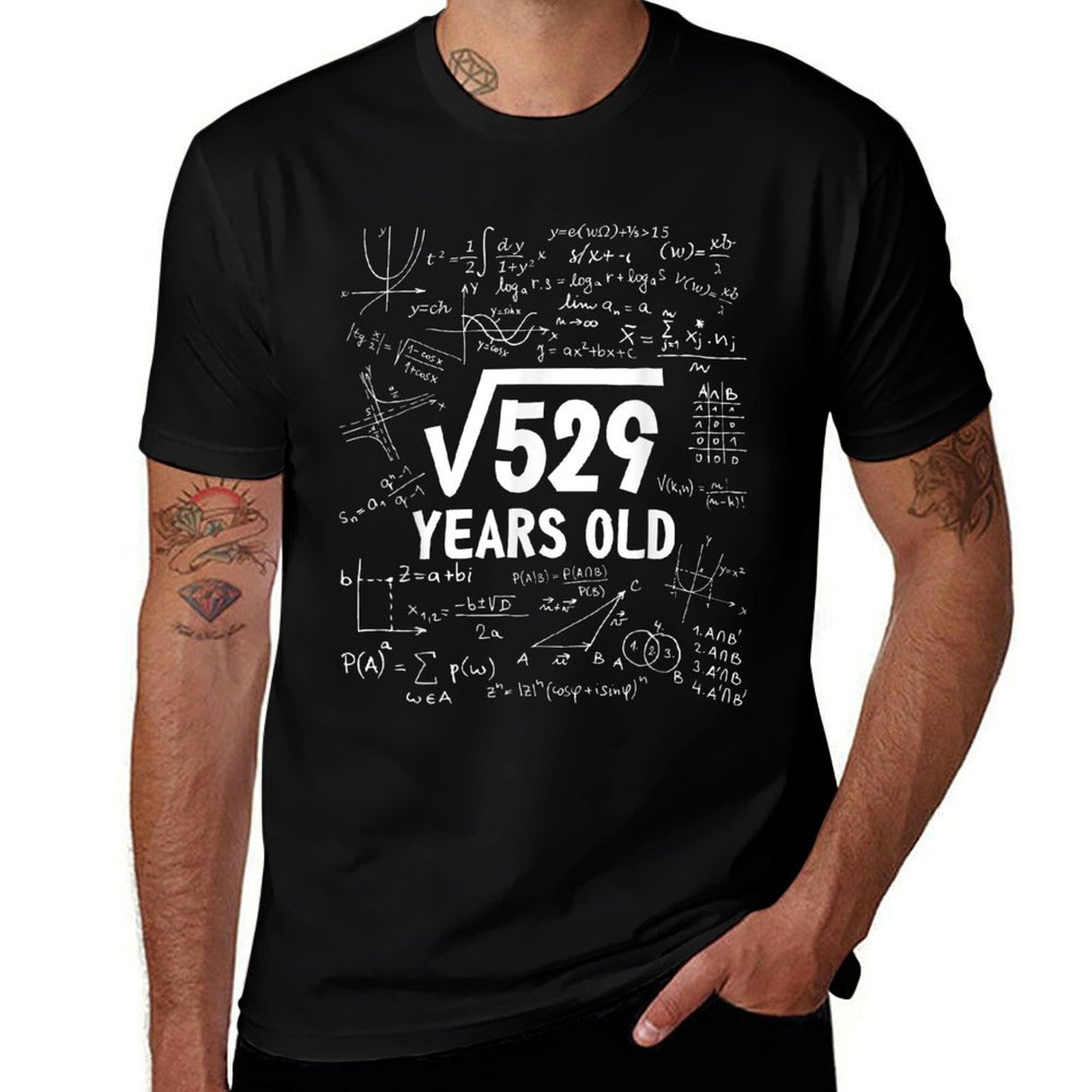 23 Years Old Funny 23rd Birthday Square Root 529  Easy-care T-Shirt