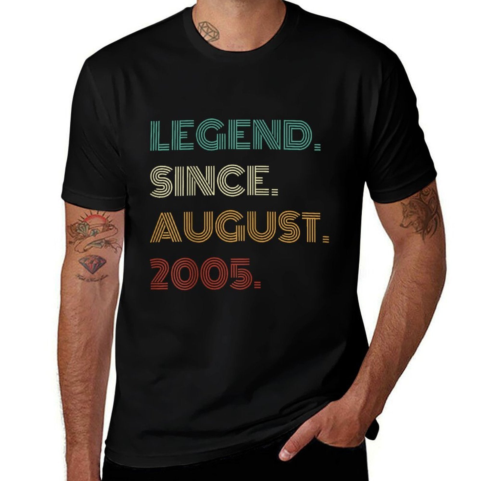 20 Years Old Legend Since August 2005 20th Birthday  Durable T-Shirt