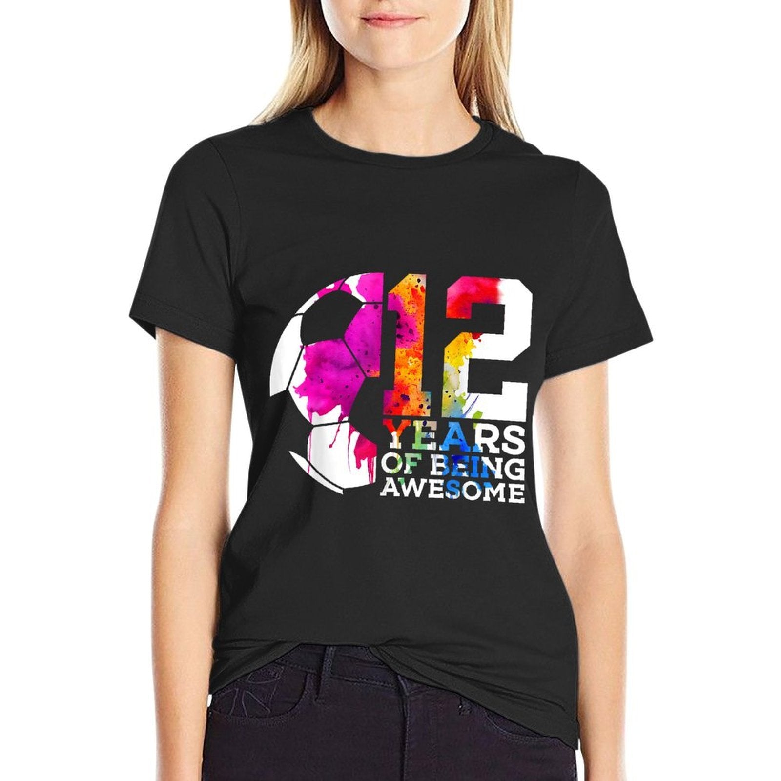 12 YEARS OF BEING AWESOME SOCCER 12TH BIRTHDAY  Stretchy T-Shirt