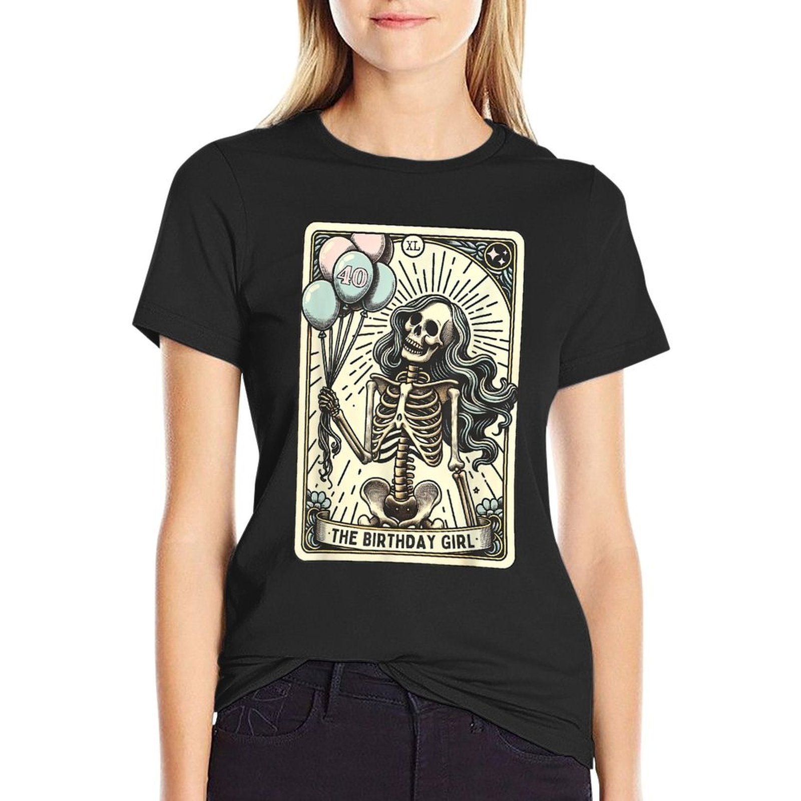 40th Birthday Tarot Card Funny Skeleton Birthday Celebration  Breathable T-Shirt