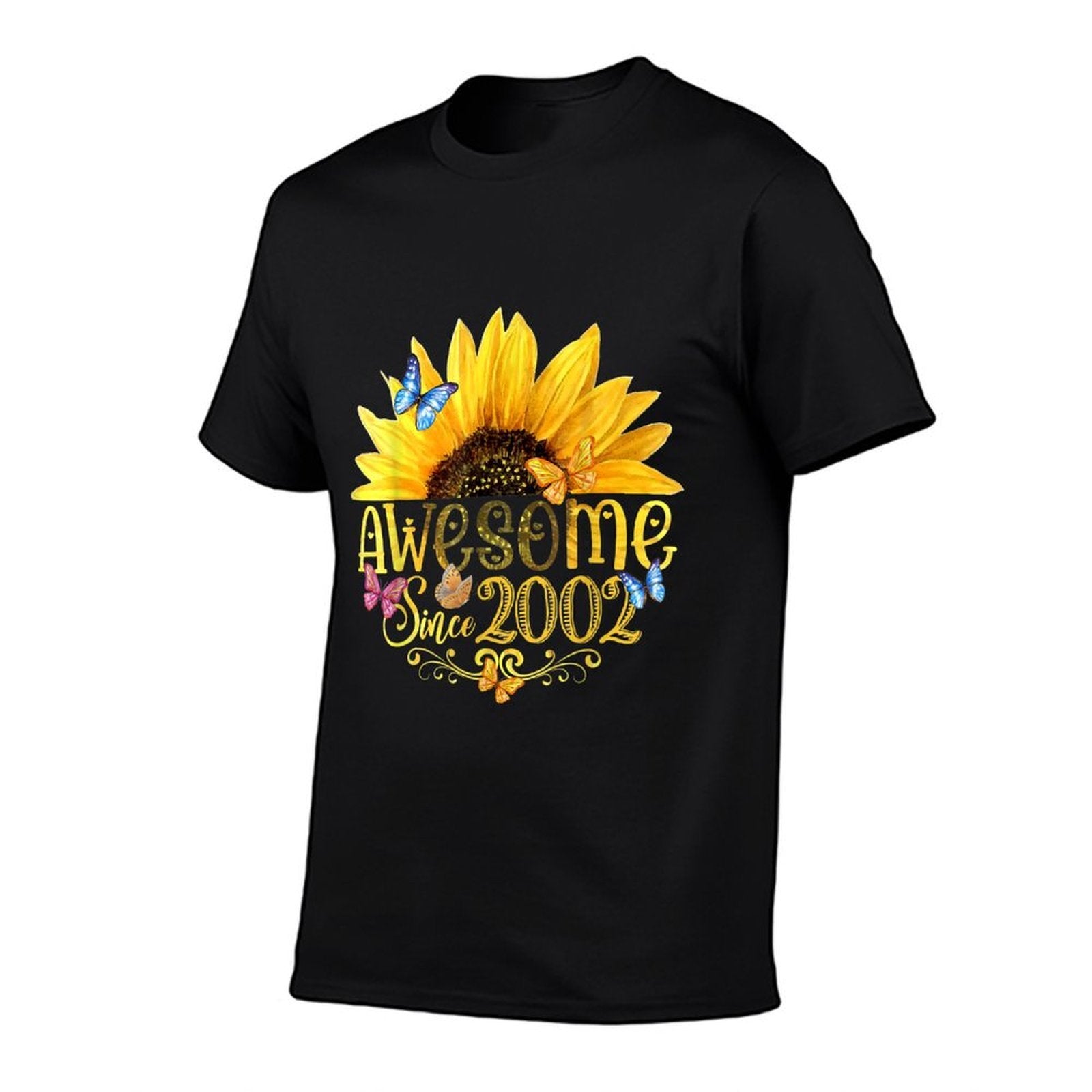 Awesome Since 2002 Sunflower 21st Birthday Vintage 2002  Cotton T-Shirt