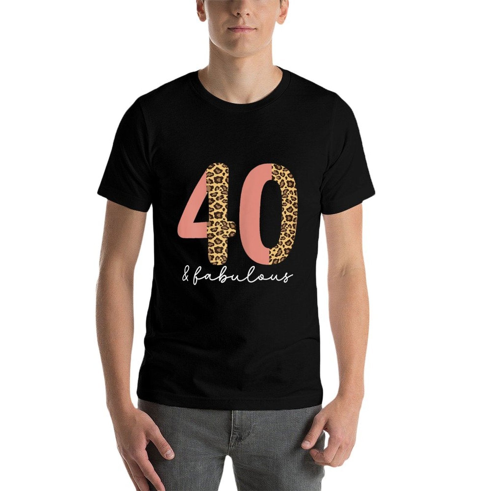 40 Years And Fabulouse 40th Birthday Leopard  Graphic-printed T-Shirt