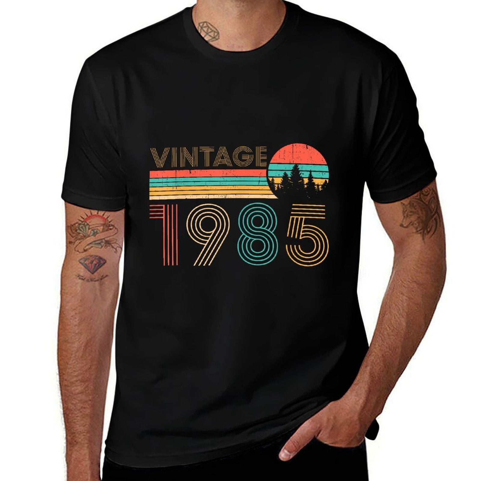 39th Birthday Idea Retro Vintage 1985 39th Years Old  Heathered Texture T-Shirt