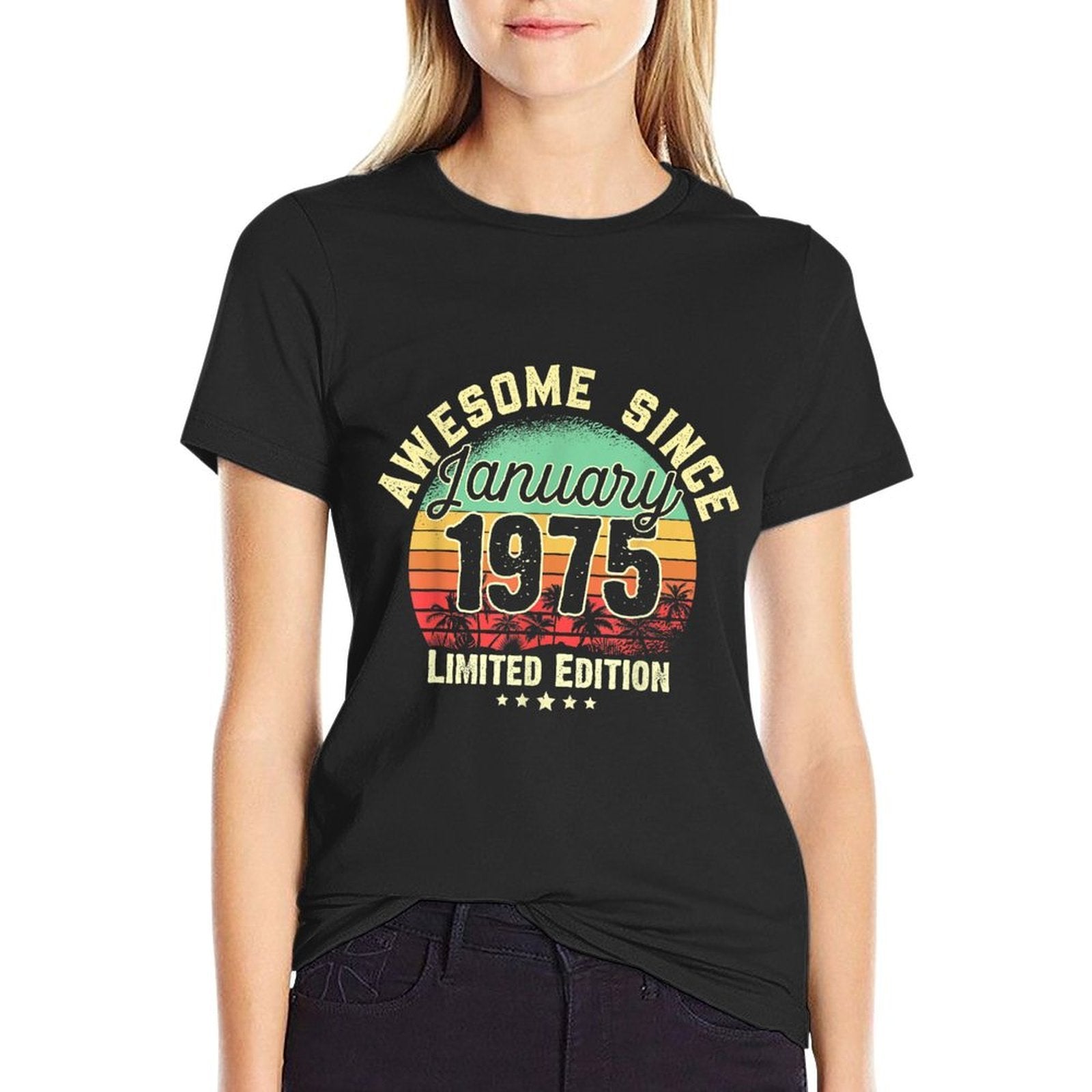 50 Years Old Awesome Since January 1975 50th Birthday Gifts  Slim-fit Cut T-Shirt