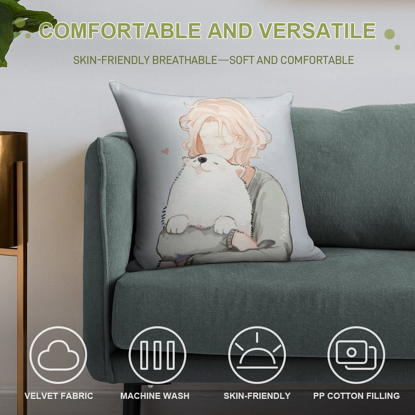 A Poof. Soft Shrink-Resistant Throw Pillow