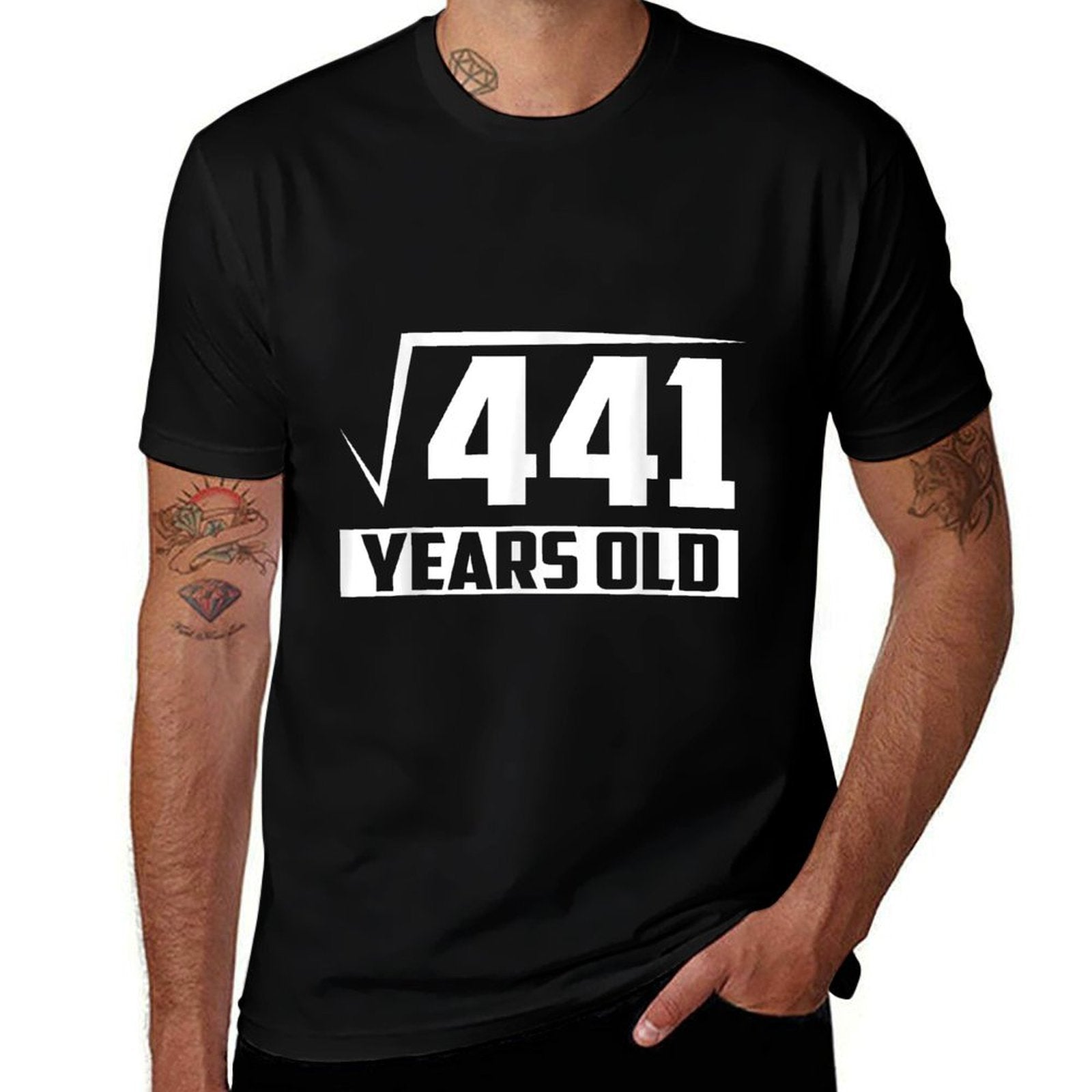 21 Years Old Square Root - Funny 21st Birthday Gift  Moisture-wicking T-Shirt