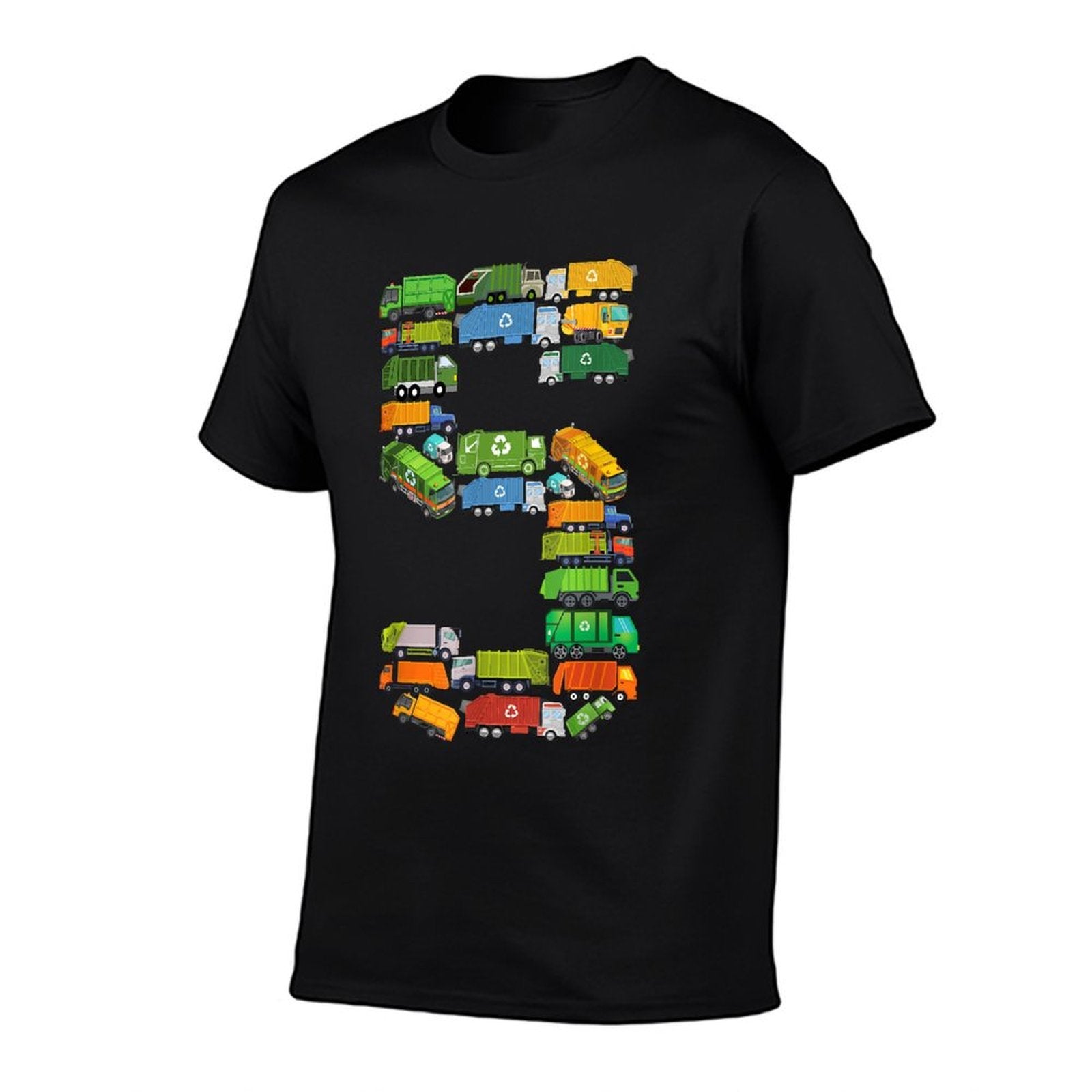 Fun Garbage Truck 5th Birthday Party 5 Year Old Boy Kids  Tagless Design T-Shirt