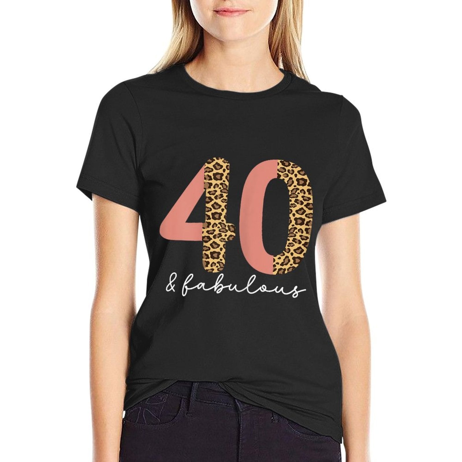 40 Years And Fabulouse 40th Birthday Leopard  Graphic-printed T-Shirt