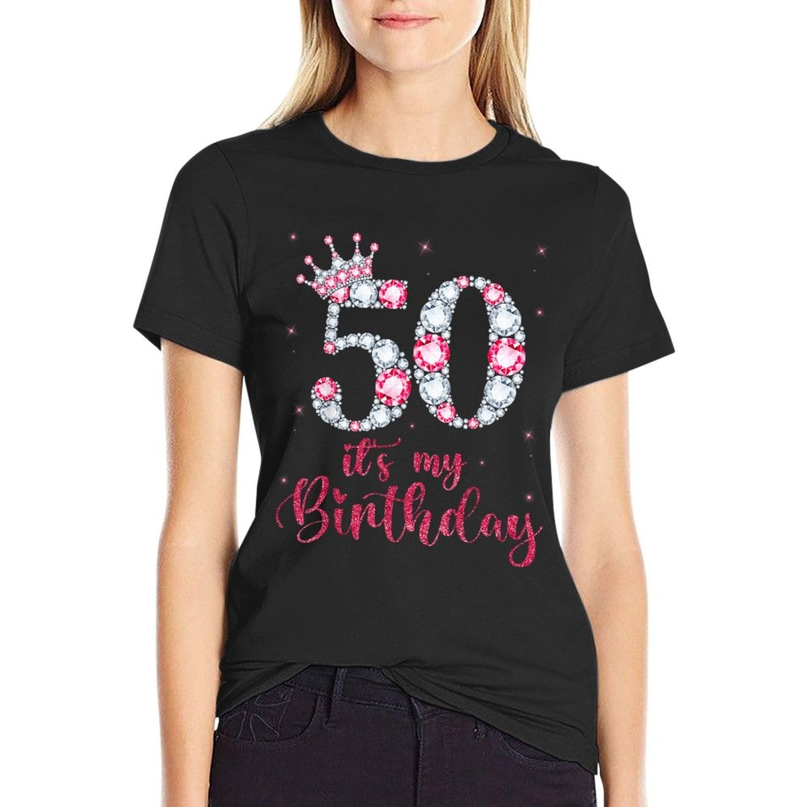 50 It's My Birthday 50 Years Old 50th Birthday Girl Lady  Moisture-wicking T-Shirt