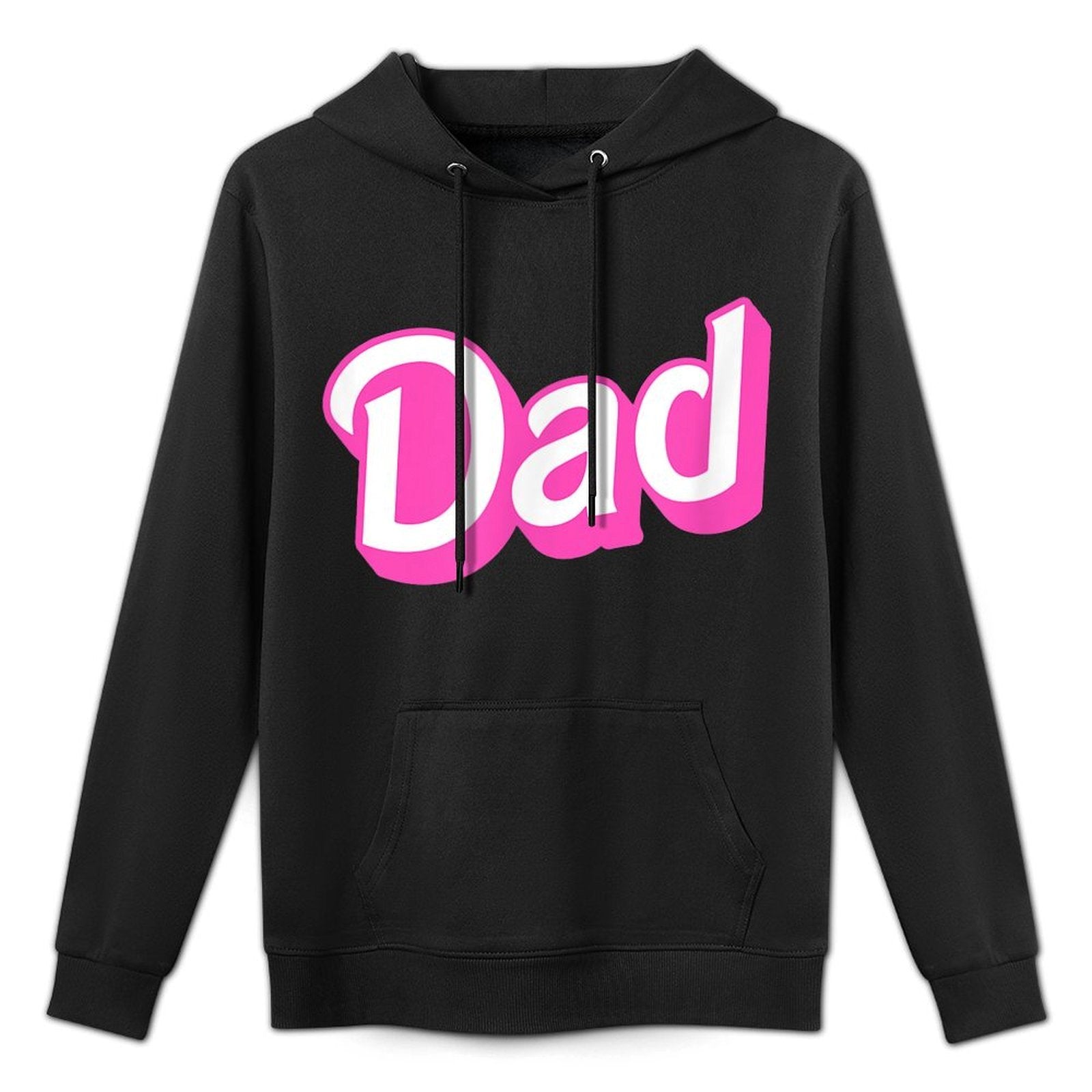 Dad Pink & White Overlapping Font Halloween Costume Adjustable Hood Hoodie