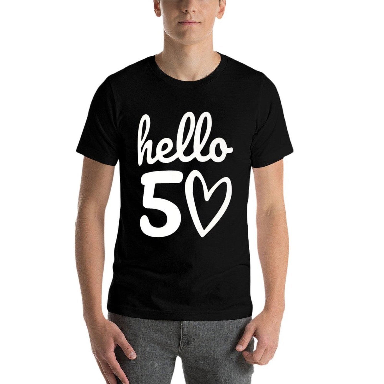 50 Year Birthday Hello 50 Years 50th Birthday Premium  Polyester Blend T-Shirt