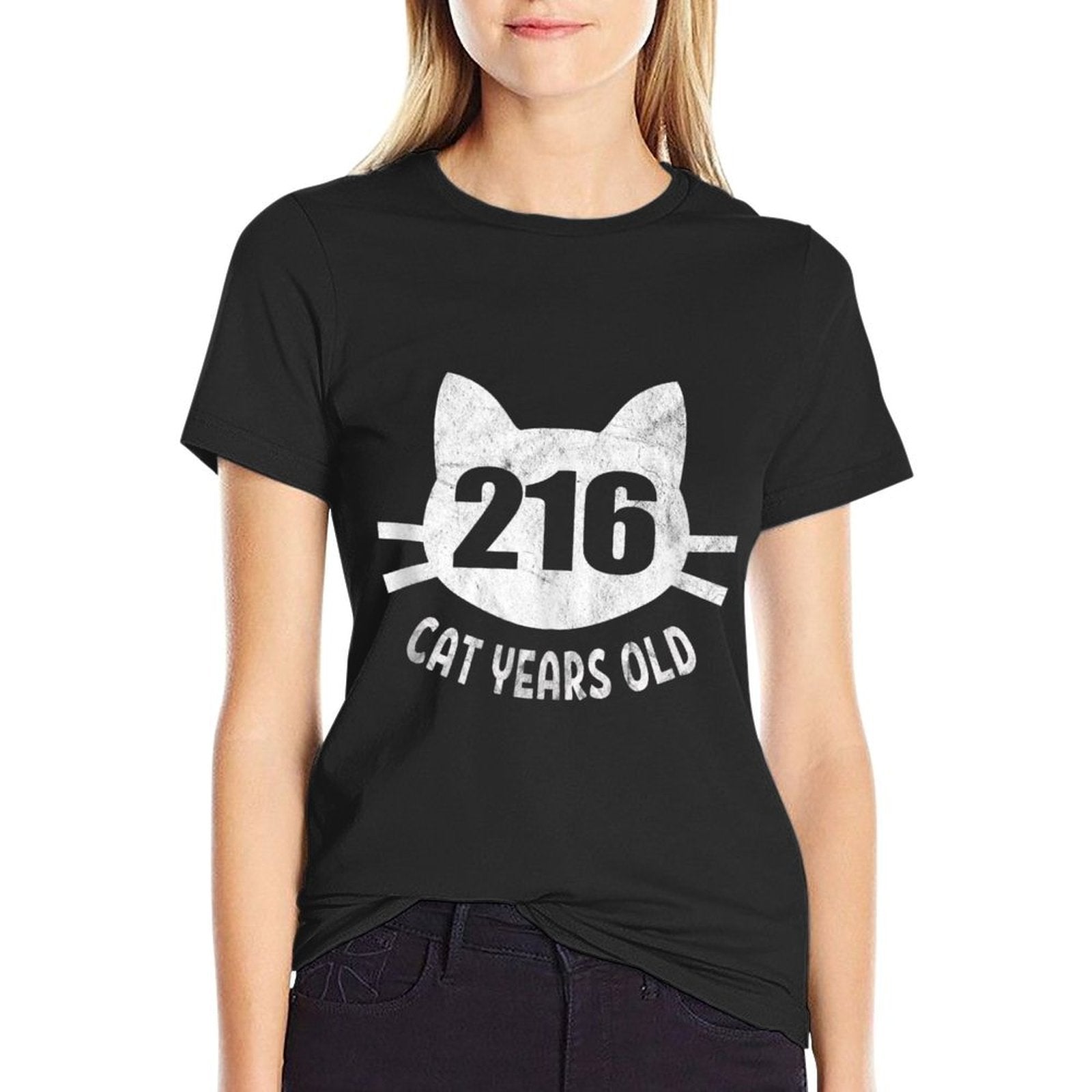 216 Cat Years Old Apparel 50th Birthday Gift For Cat Lovers Comfortable T-Shirt