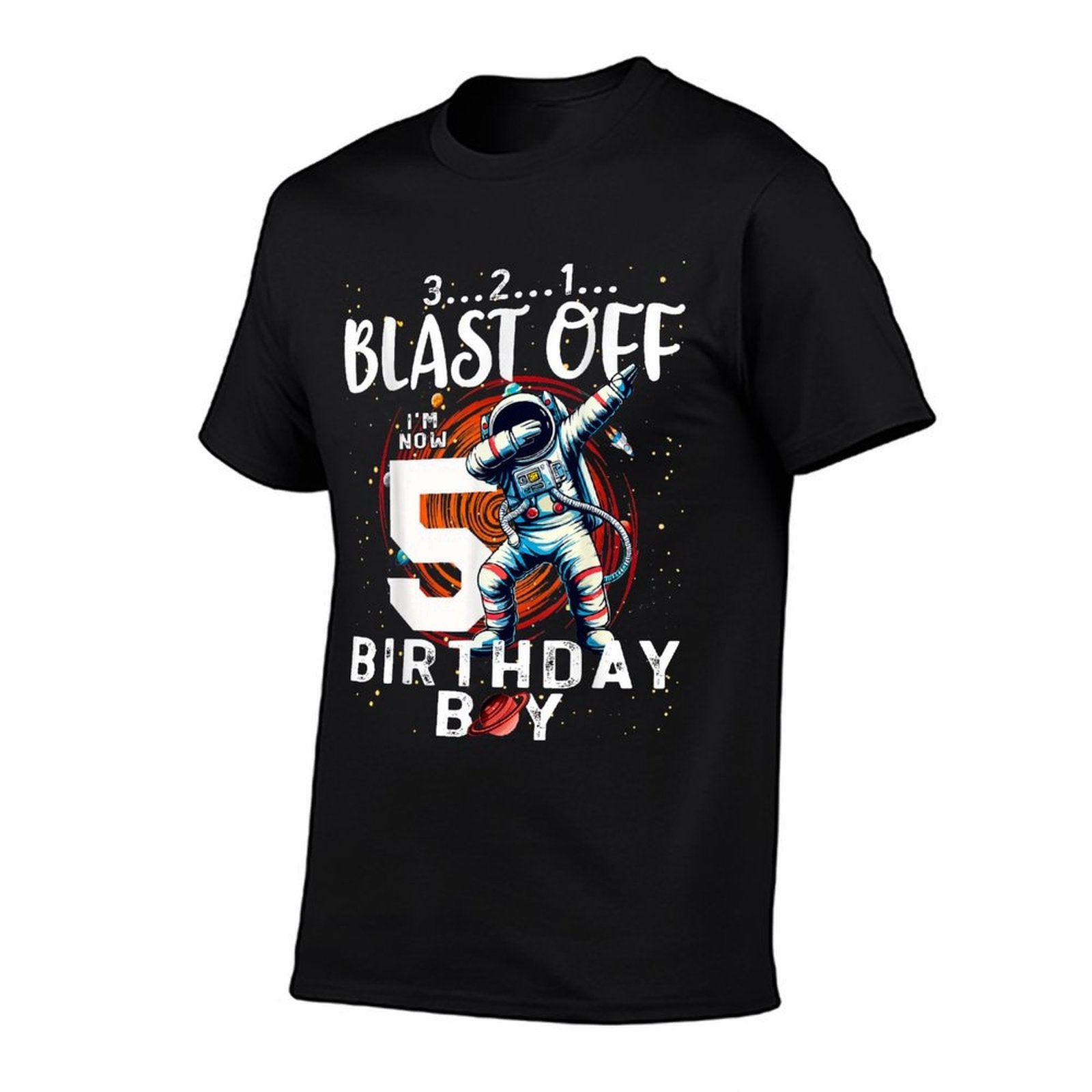 5 Birthday Boy Astronaut Astronomy 5th Year Old Birtday  Fade-proof Color T-Shirt
