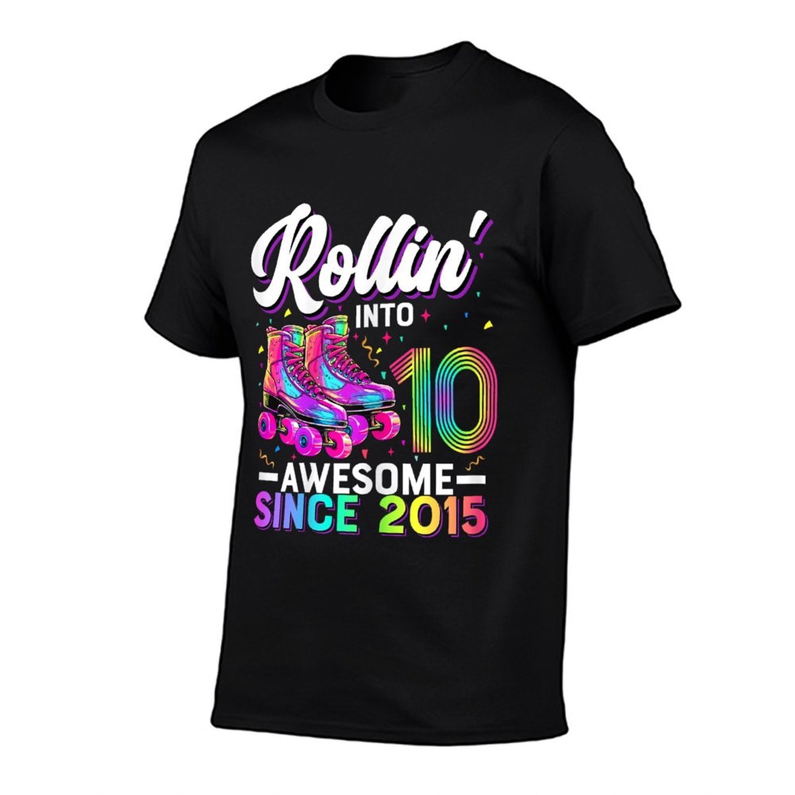 10th Birthday Girl 10 Year Old Roller Skate Skating  Slim-fit Cut T-Shirt