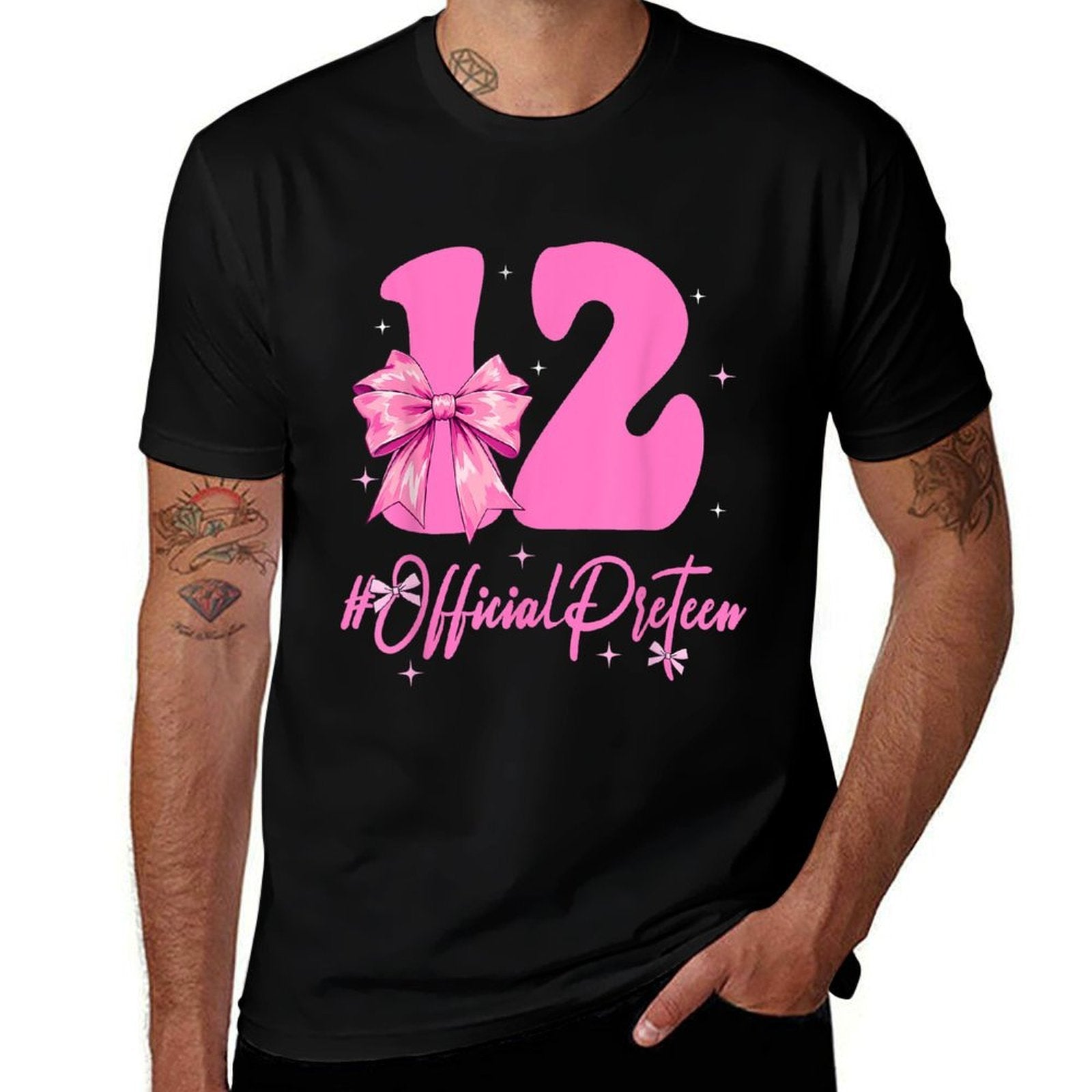 12 Year Old Official Pre-teen 12th Birthday Coquette Girl  Trendy Pattern T-Shirt