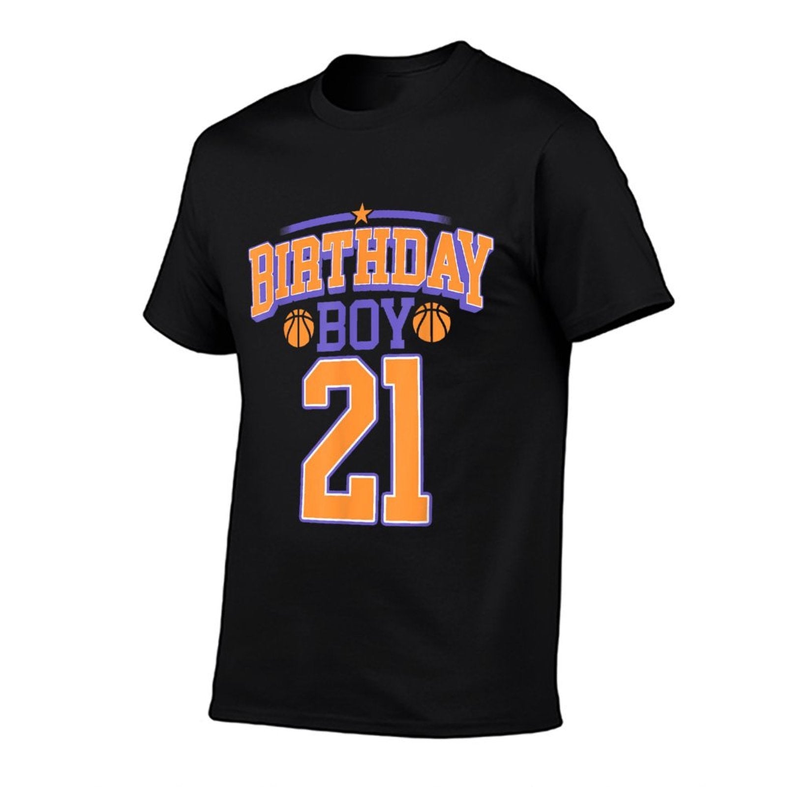 21st Birthday Boy Basketball Lover 21 Years Old Bday  Wrinkle-resistant T-Shirt