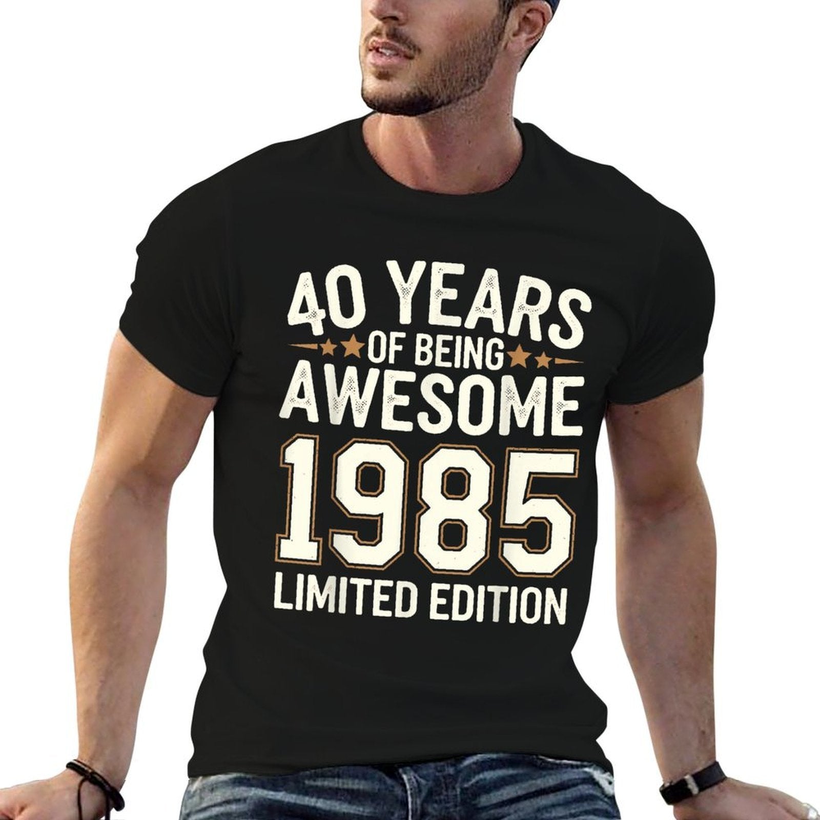 40 Year Birthday Decorations Men Gag 40yr 1985 40th Birthday  Trendy Pattern T-Shirt