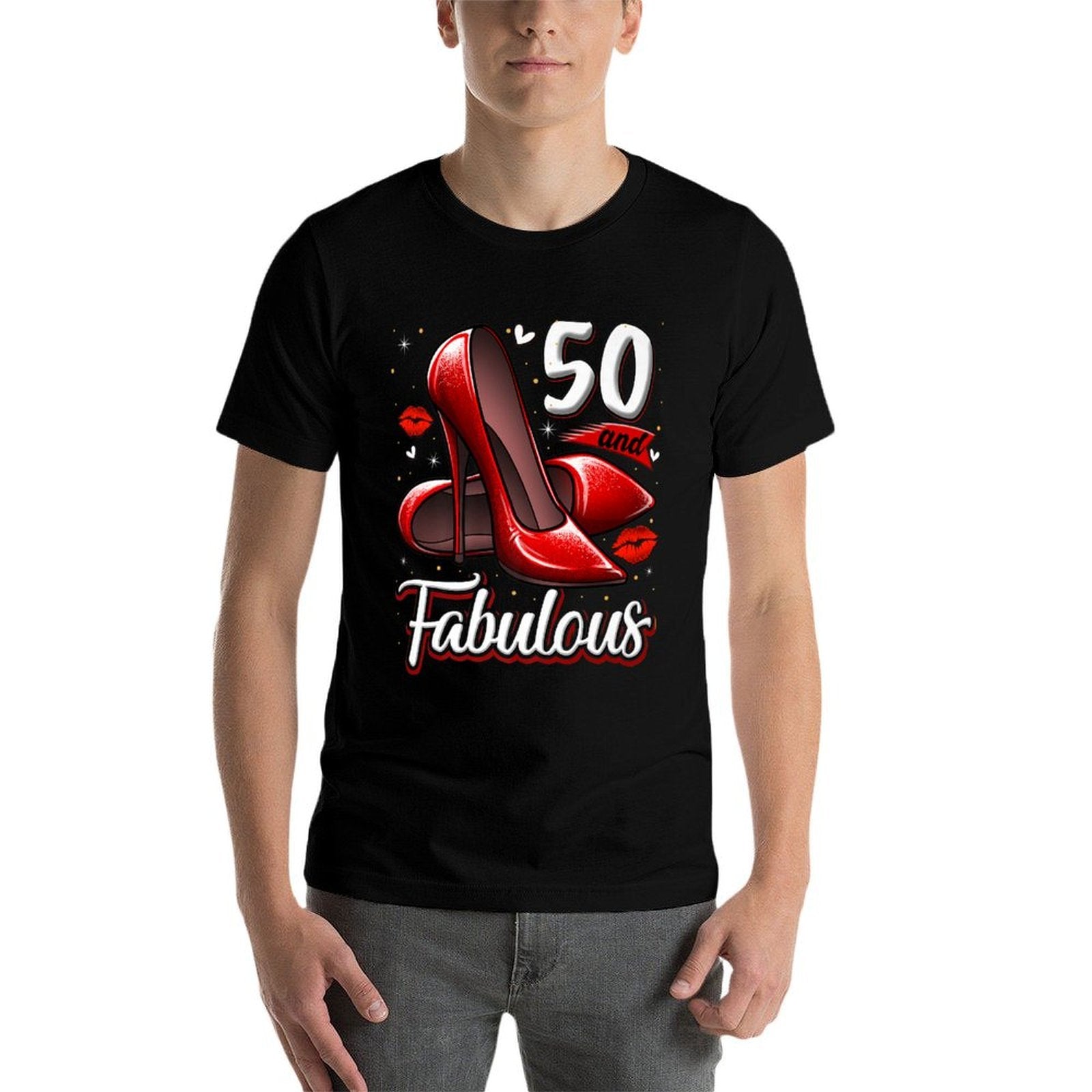 50 And Fabulous High Heels Stepping Into My 50th Birthday Premium  Moisture-wicking T-Shirt