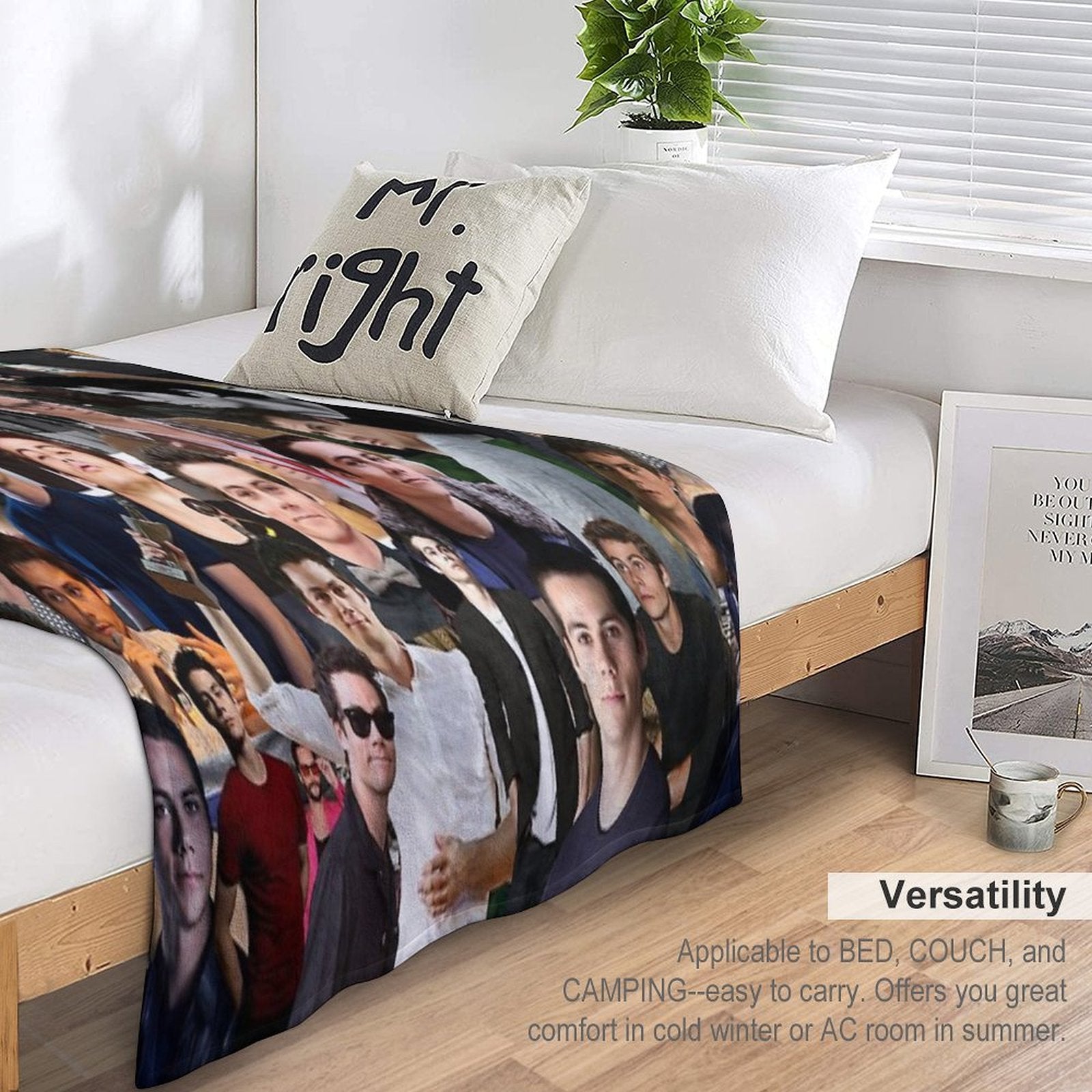 Dylan O'Brien Abstract Seamless Collage Pattern Wrinkle-free Throw Blanket