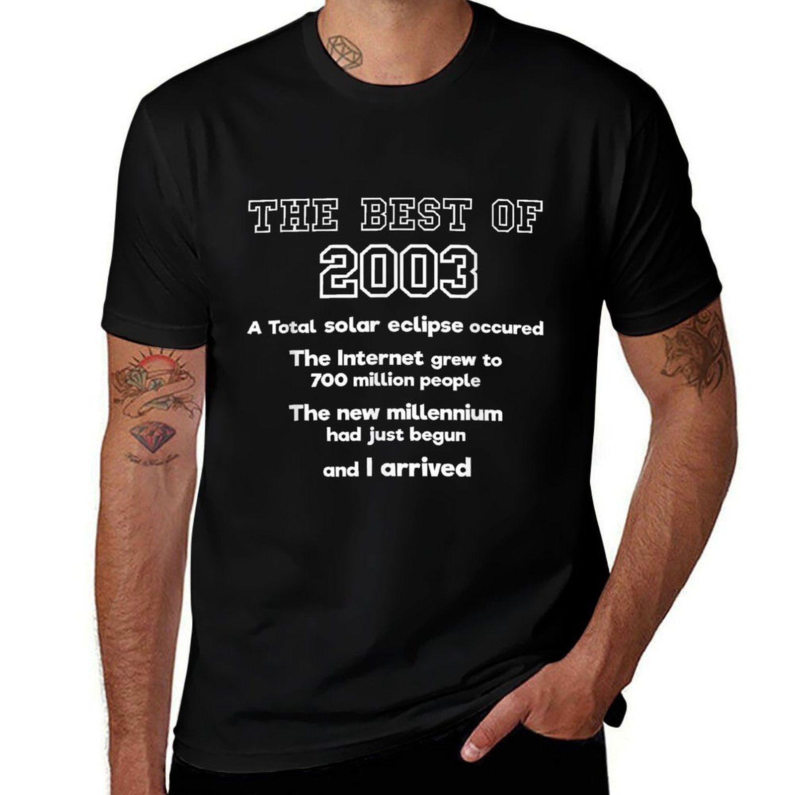 2003 22nd Birthday Tshirt for Men Women Aged 22  Eco-friendly Material T-Shirt