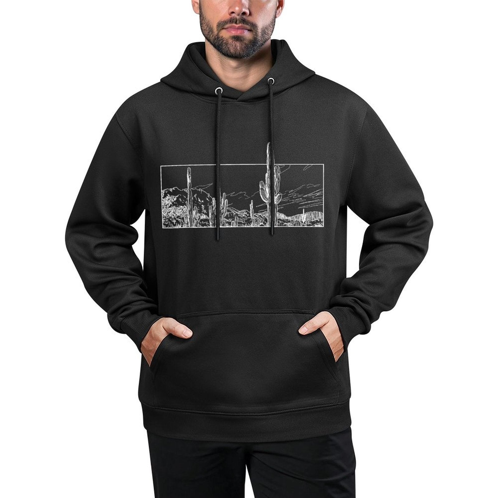 Desert Cactus Landscape Tee Shirt Layering Staple Hoodie