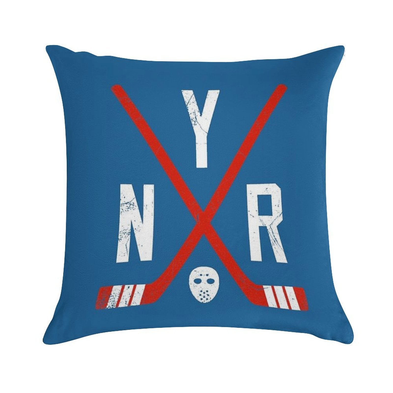 NYR Retro Sticks - Blue Soft Multiple Sizes Throw Pillow