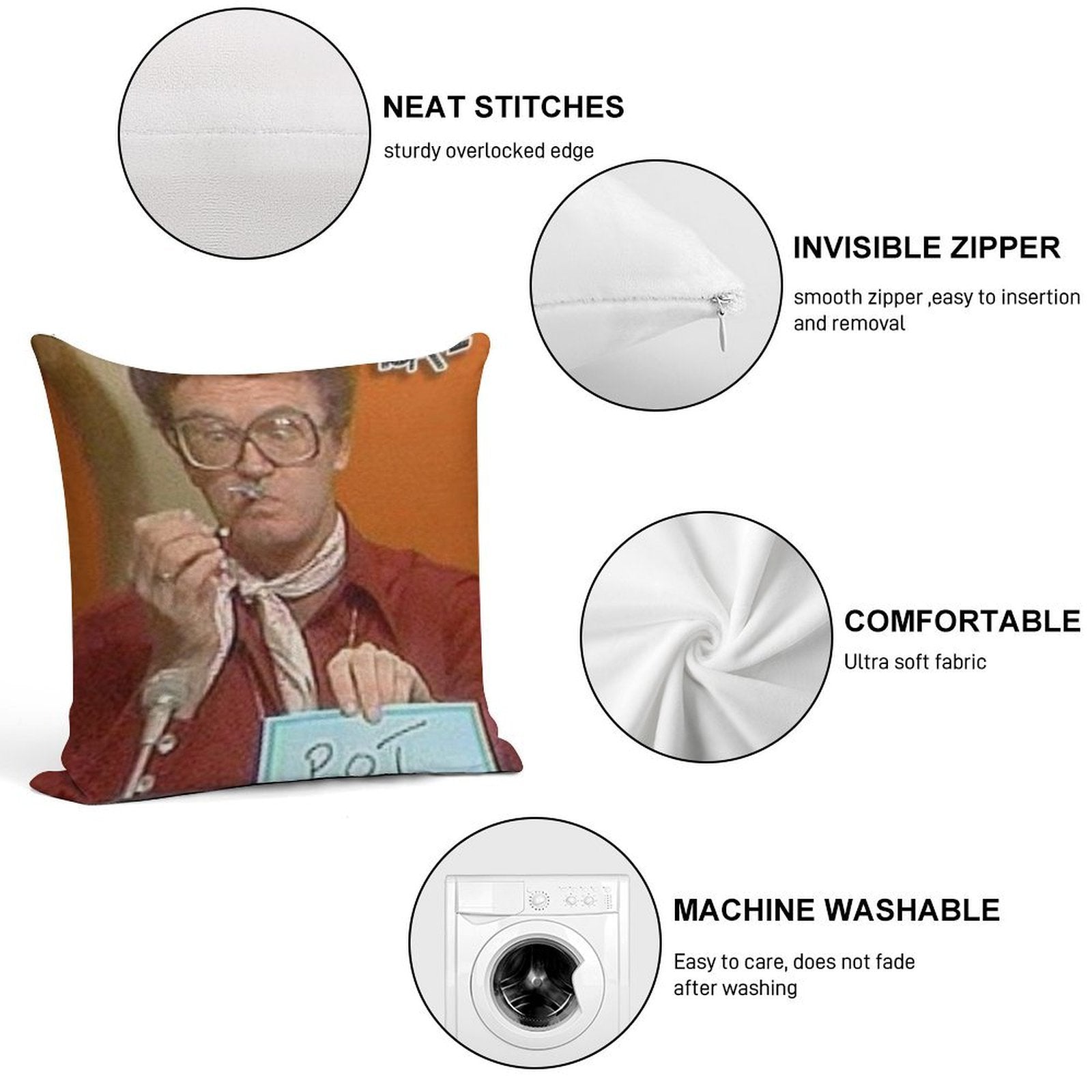 Charles Nelson Reilly Pot Soft Luxury Feel Throw Pillow