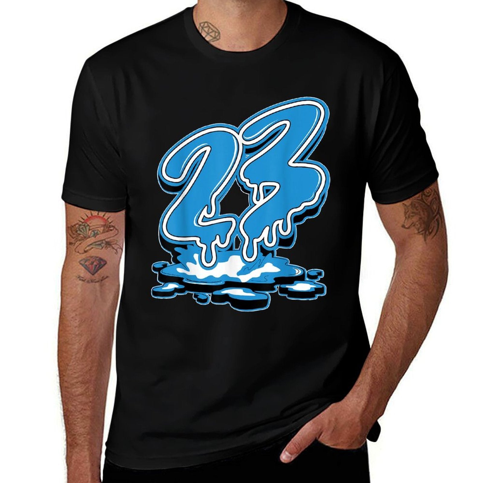 23 Drip Powder Blue 9s Matching For Men Women  Odor-resistant T-Shirt