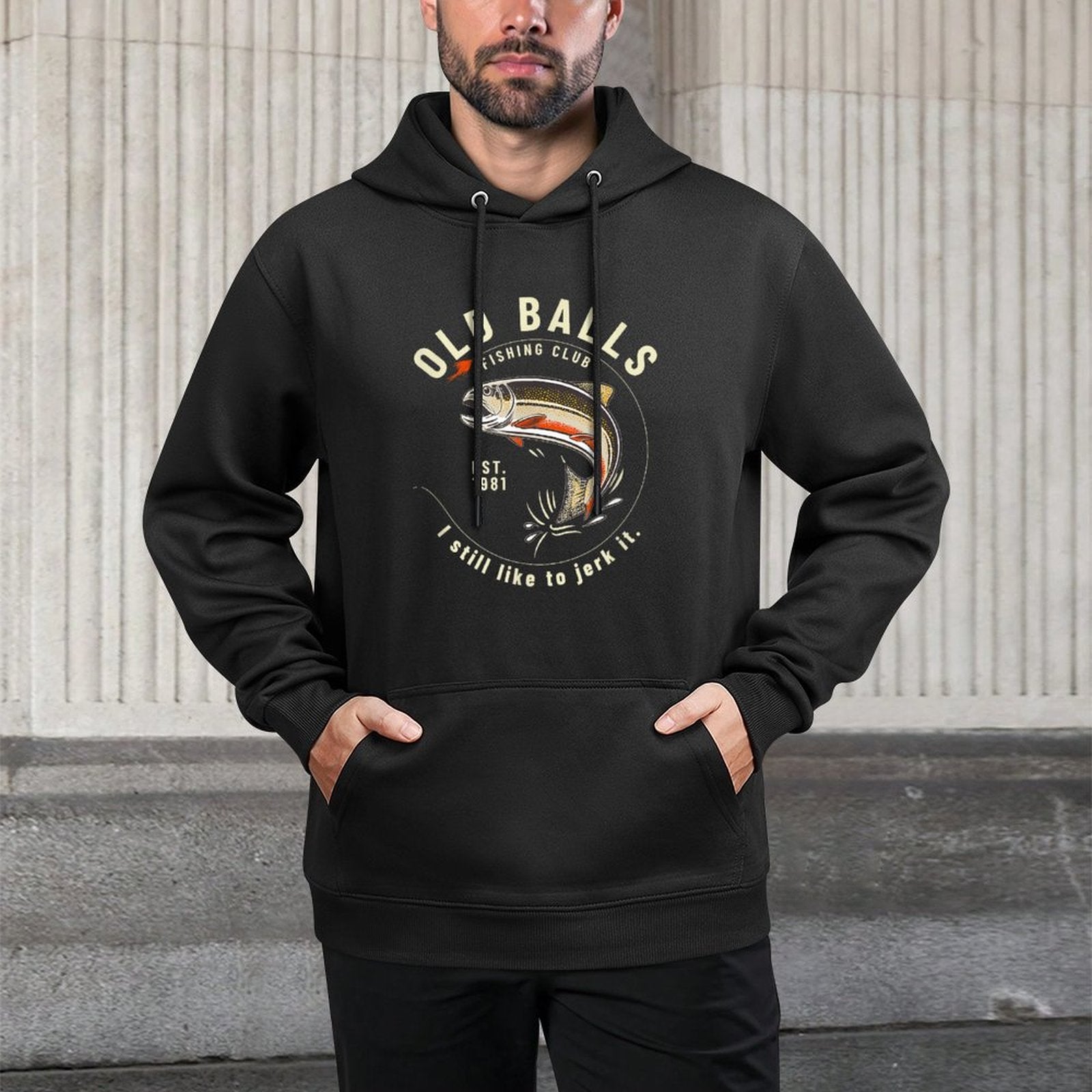 Funny Birthday Fishing Gifts for Dad Old Balls Club 40th All-Day Comfort Hoodie