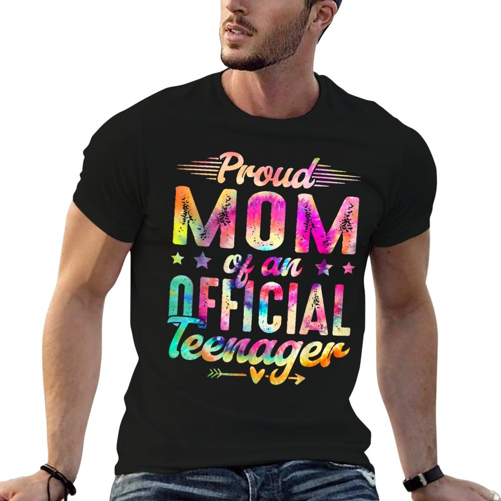 13 Years Old Proud Mom Officialnager 13th Birthday  Ribbed Collar T-Shirt