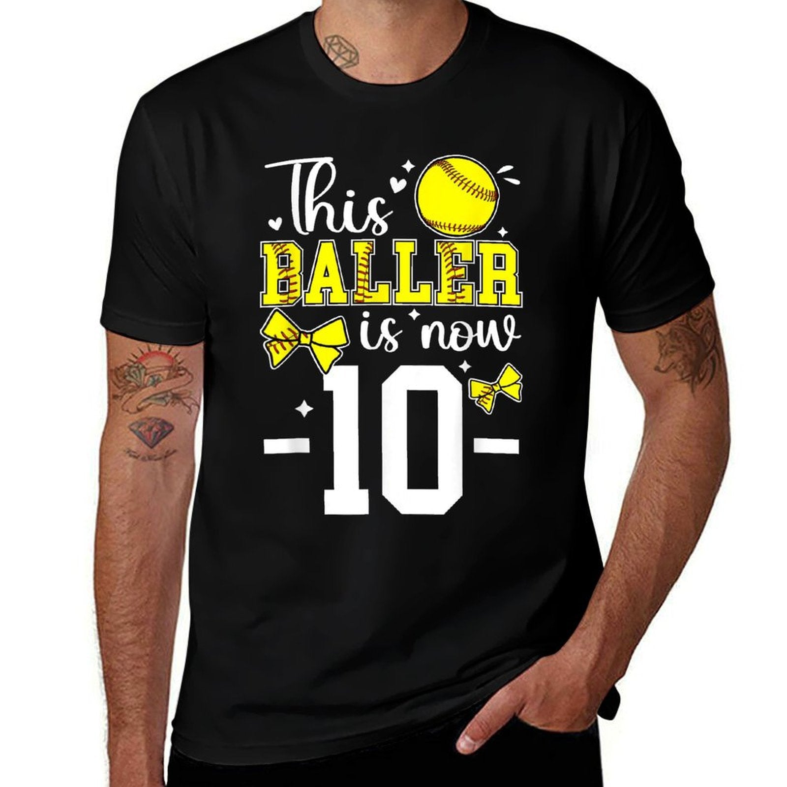 10th Birthday Softball Girl Ten Year Old Softball Player Comfortable T-Shirt