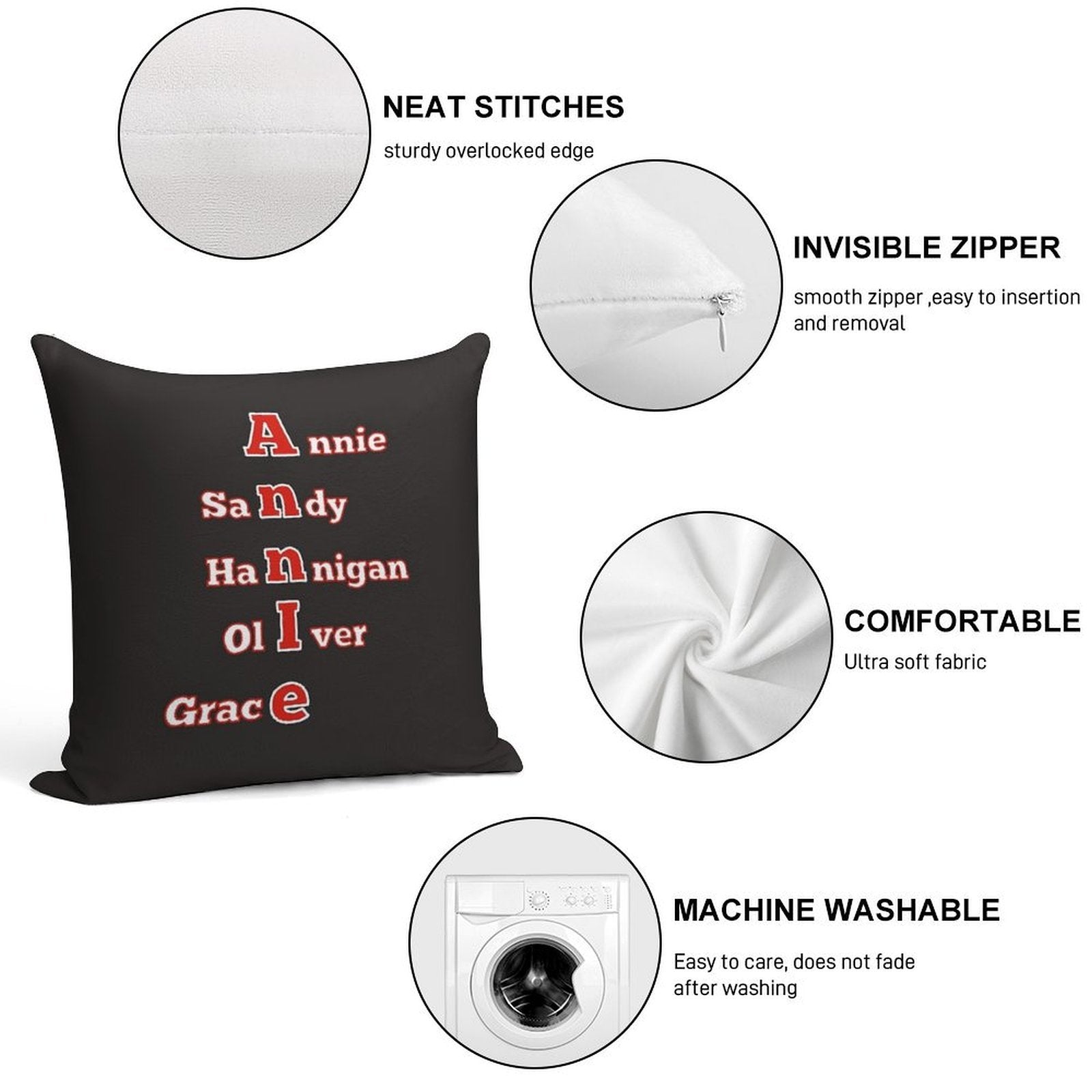 ANNIE Soft High-Density Material Throw Pillow