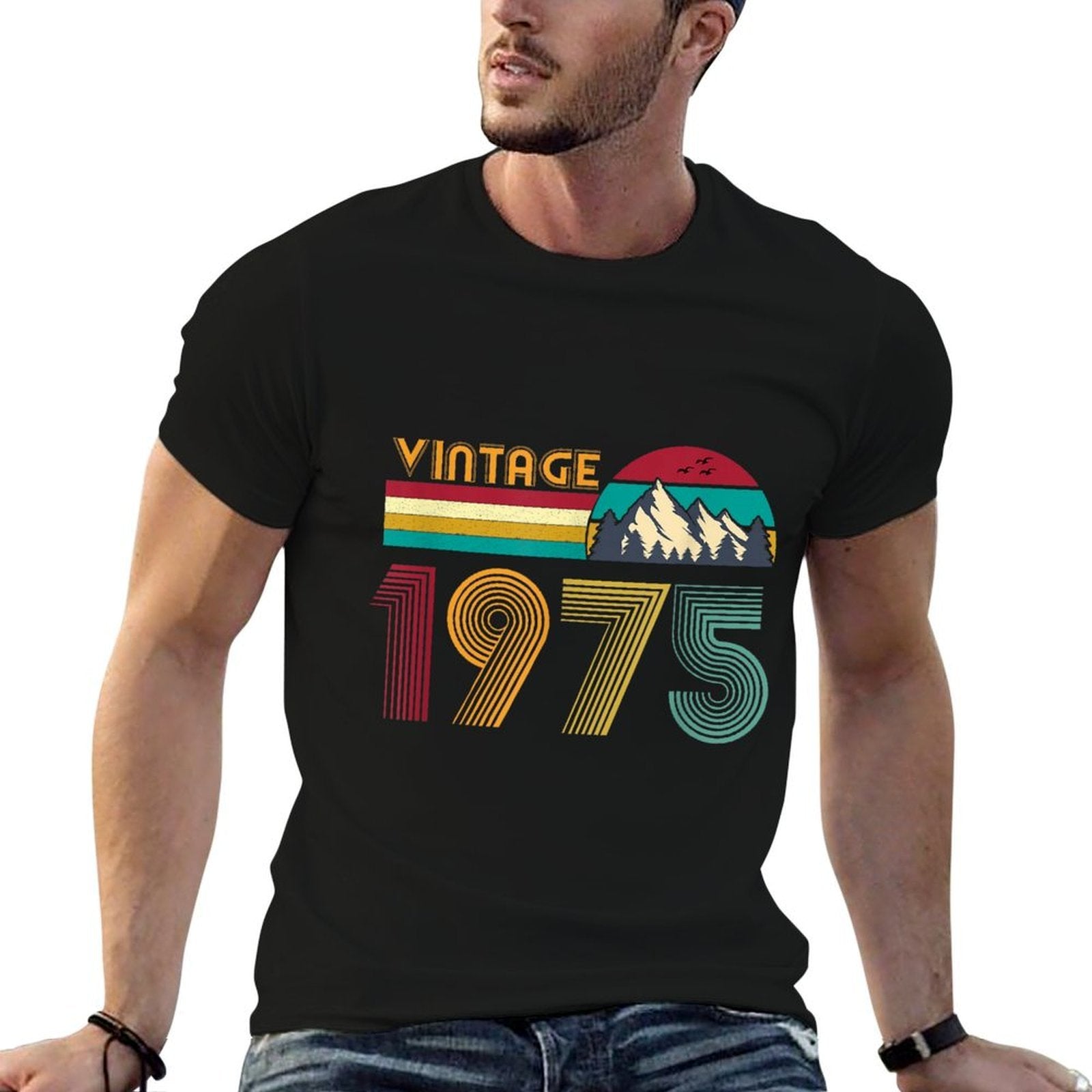 50th Birthday Gift 50 Years Old Men Women Retro Vintage 1975  Affordable Price T-Shirt