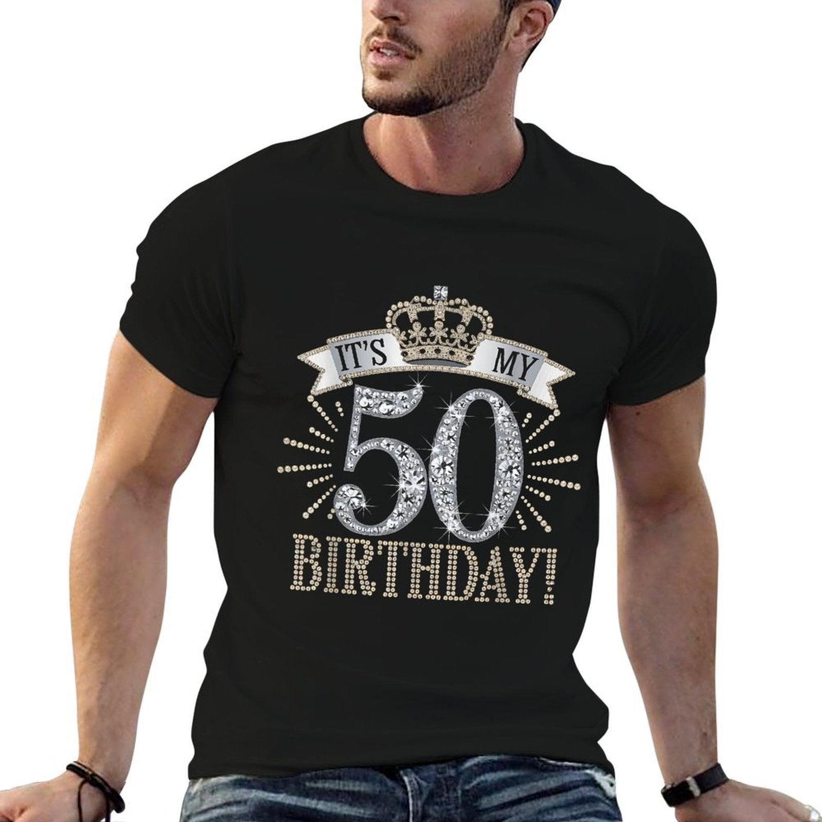 50th Birthday Decorations for Women And Men, Fabulous Fifty  Polyester Blend T-Shirt