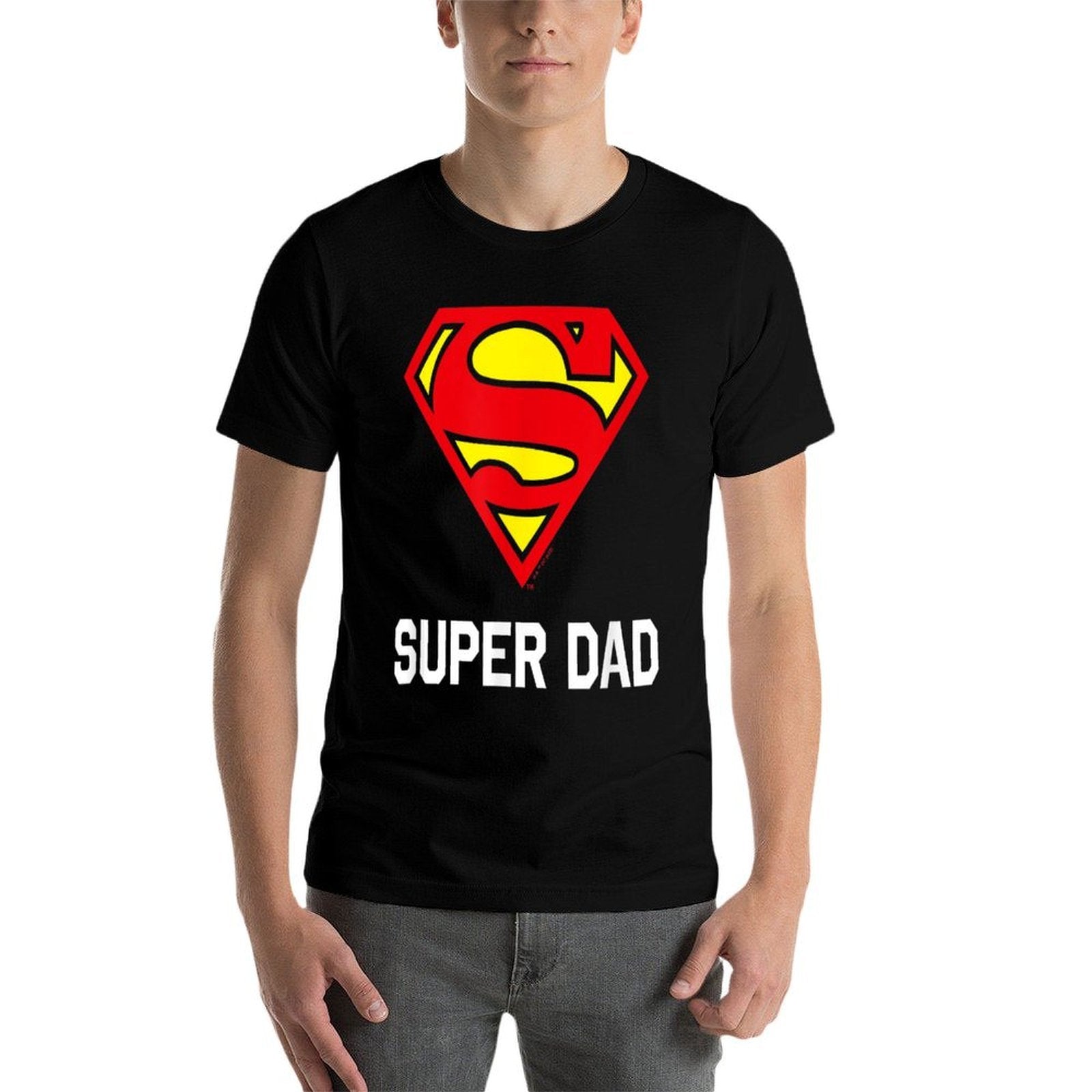DC Comics Superman Fathers Day Super Dad Logo  Heathered Texture T-Shirt